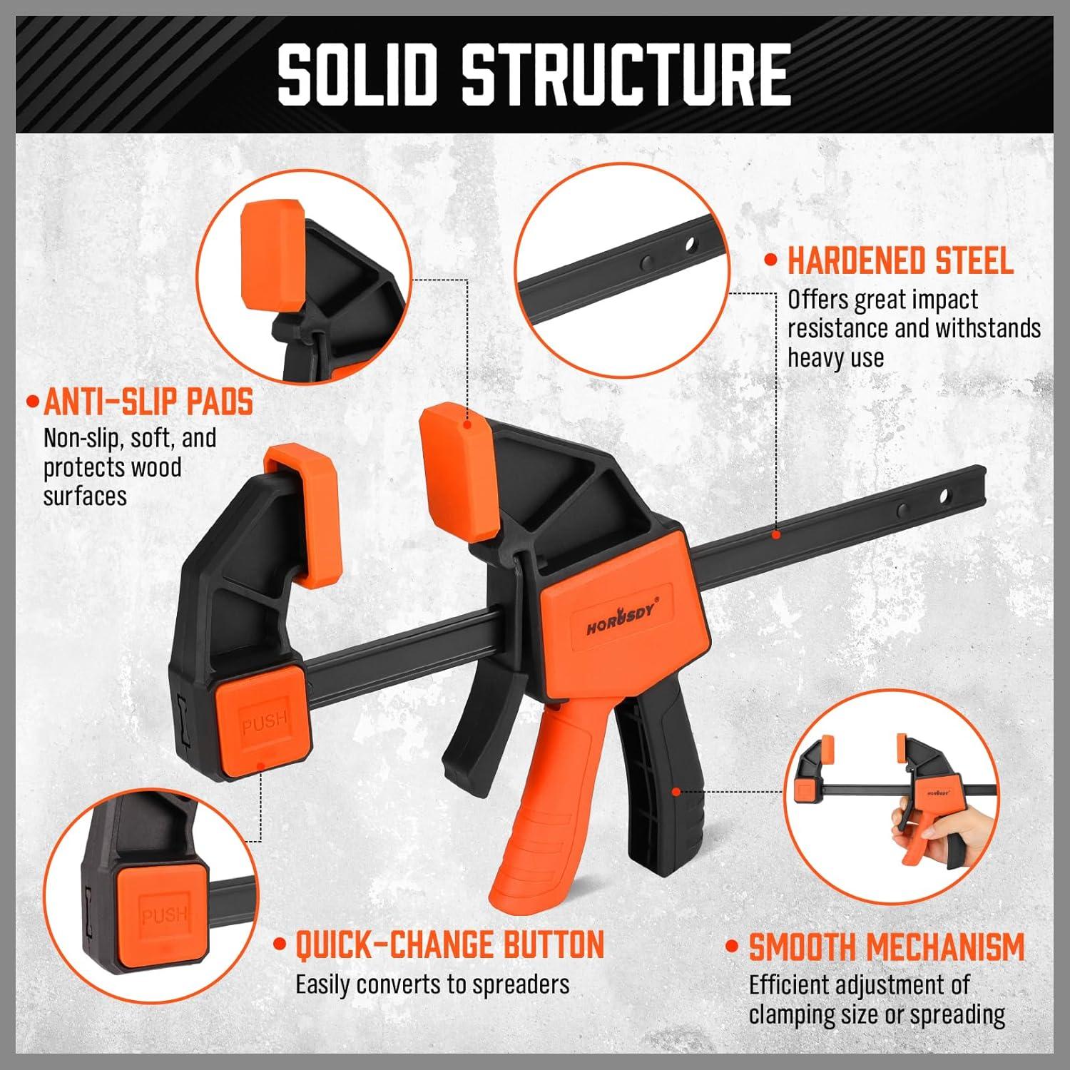 Abrazaderas de Barra 6" HORUSDY - Paquete de 2, Alta Resistencia