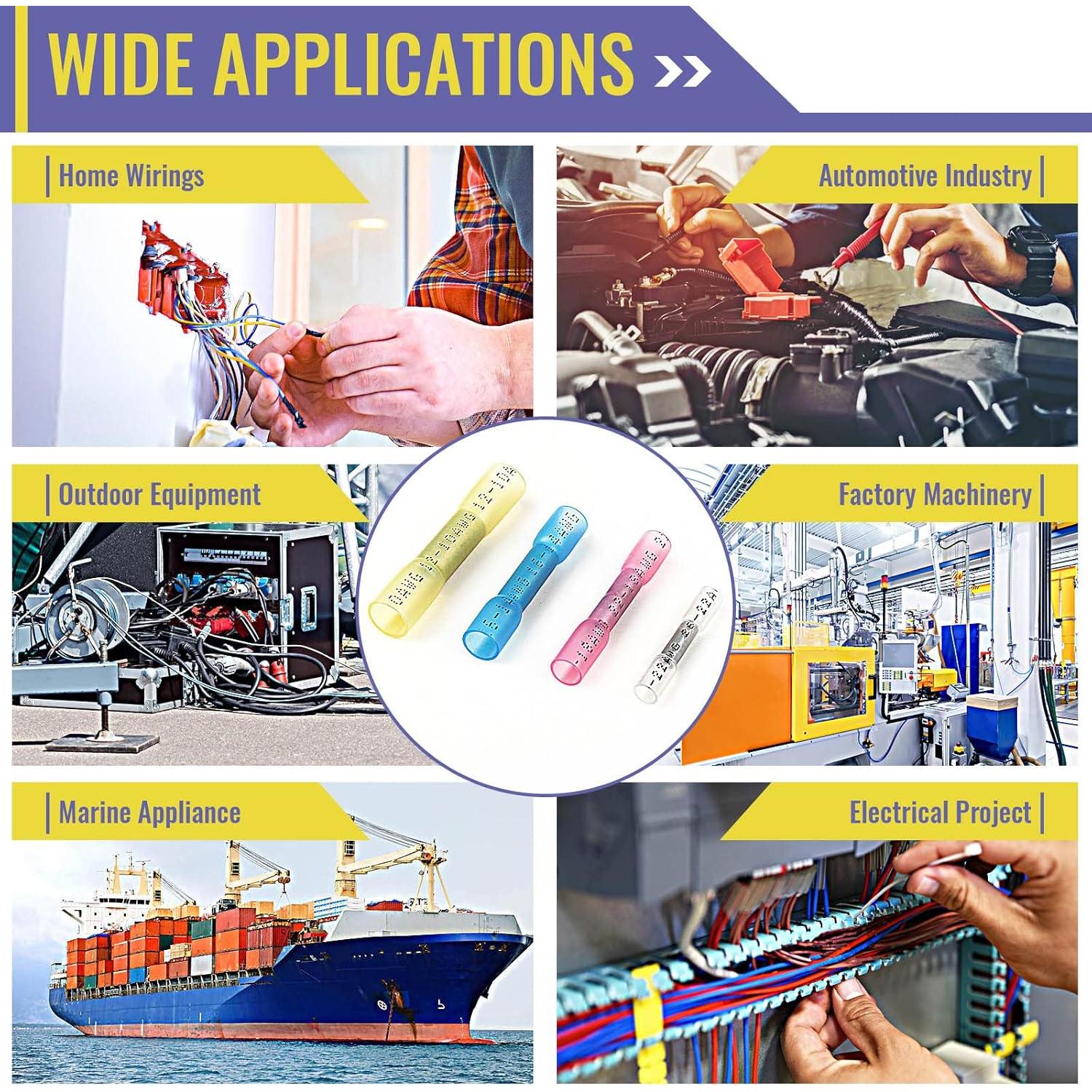 800 Conectores Termocontraíbles Plustool AWG16-14 Azules