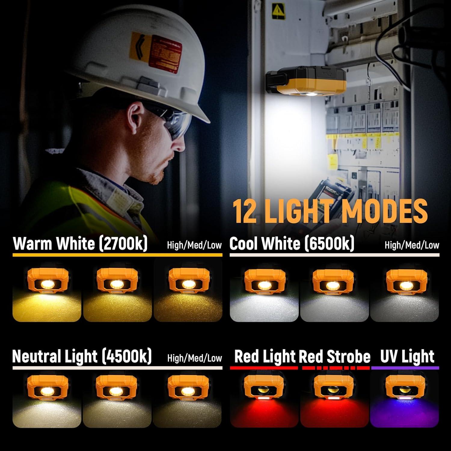 Luz de Trabajo Magnética Recargable Adelante 1500LM 12 Modos