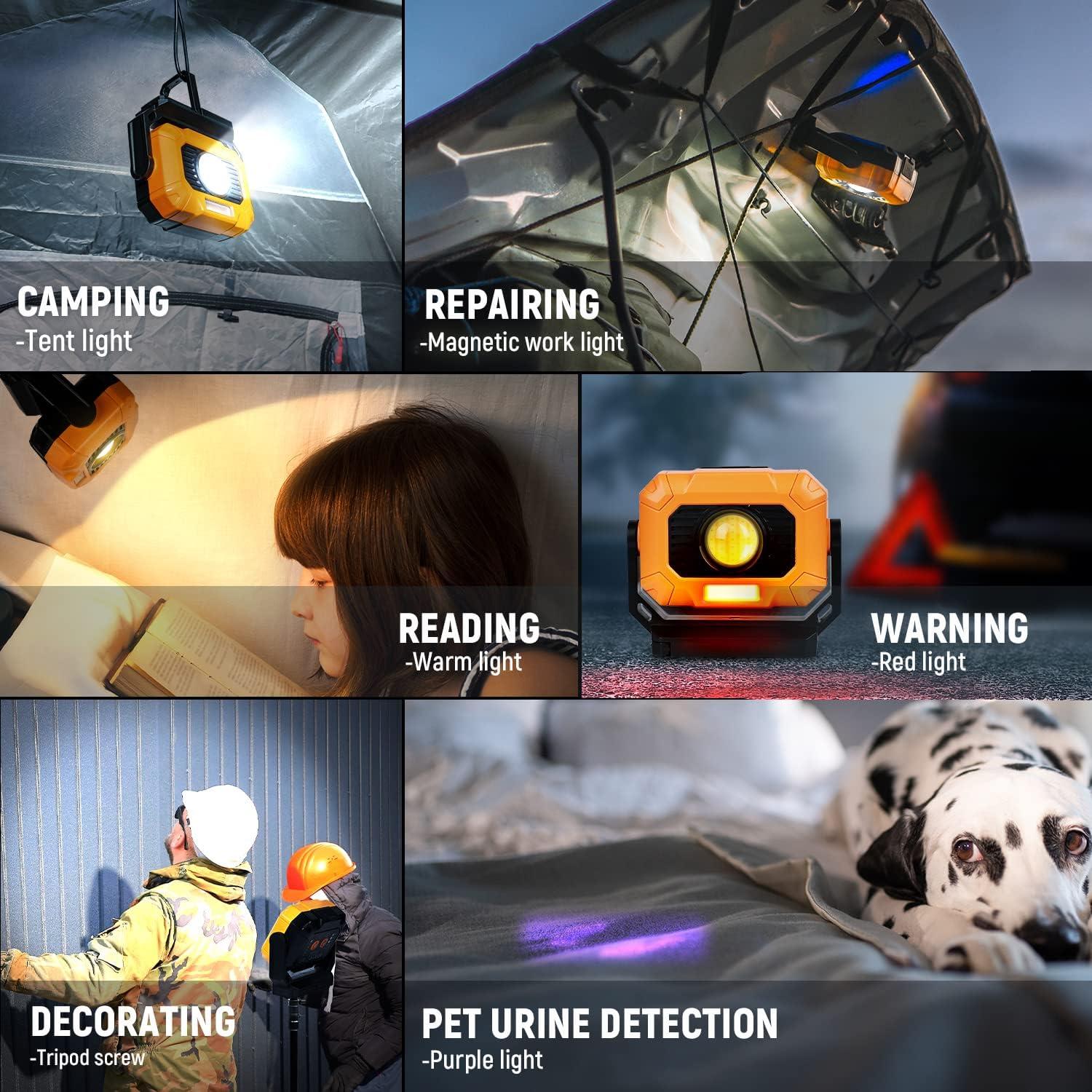 Luz de Trabajo Magnética Recargable Adelante 1500LM 12 Modos