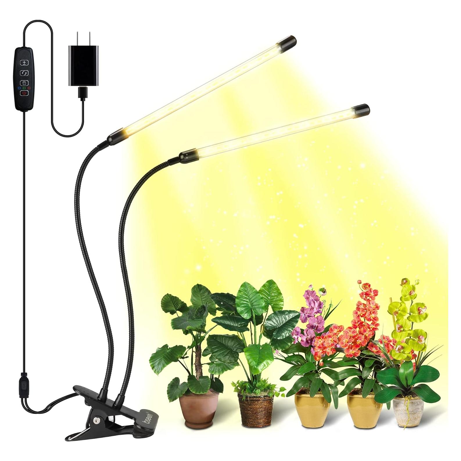 Luz de Crecimiento LED Bseah 10W Espectro Completo 2 Tubos