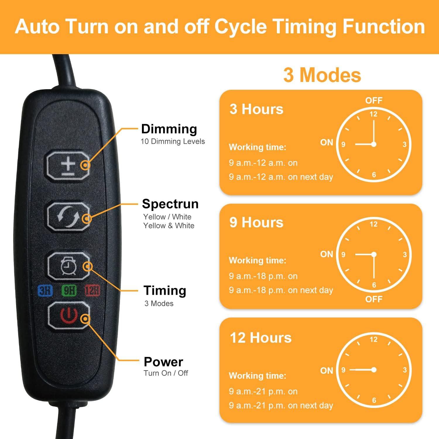 Luz de Crecimiento LED Bseah 10W Espectro Completo 2 Tubos