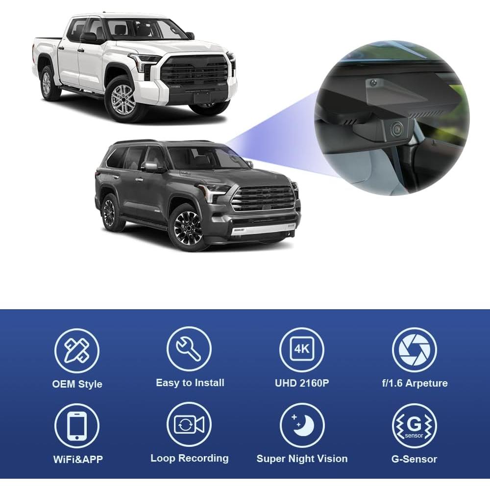 Cámara de Tablero 4K Fitcamx para Toyota Tundra/Sequoia 2022-2026