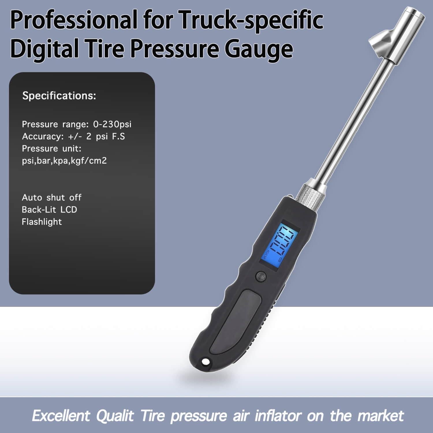 Medidor Digital de Presión de Neumáticos QiLee GL-300 230 PSI