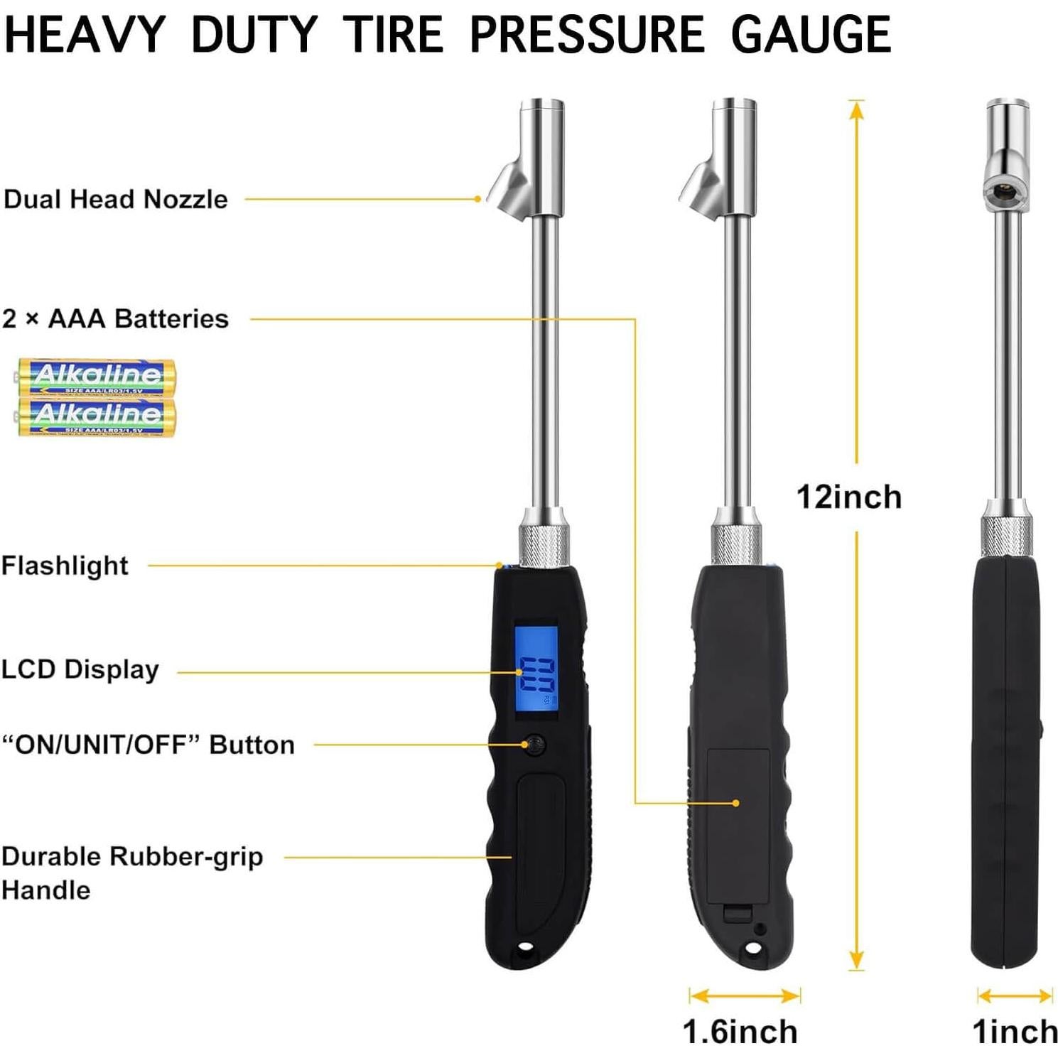 Medidor Digital de Presión de Neumáticos QiLee GL-300 230 PSI