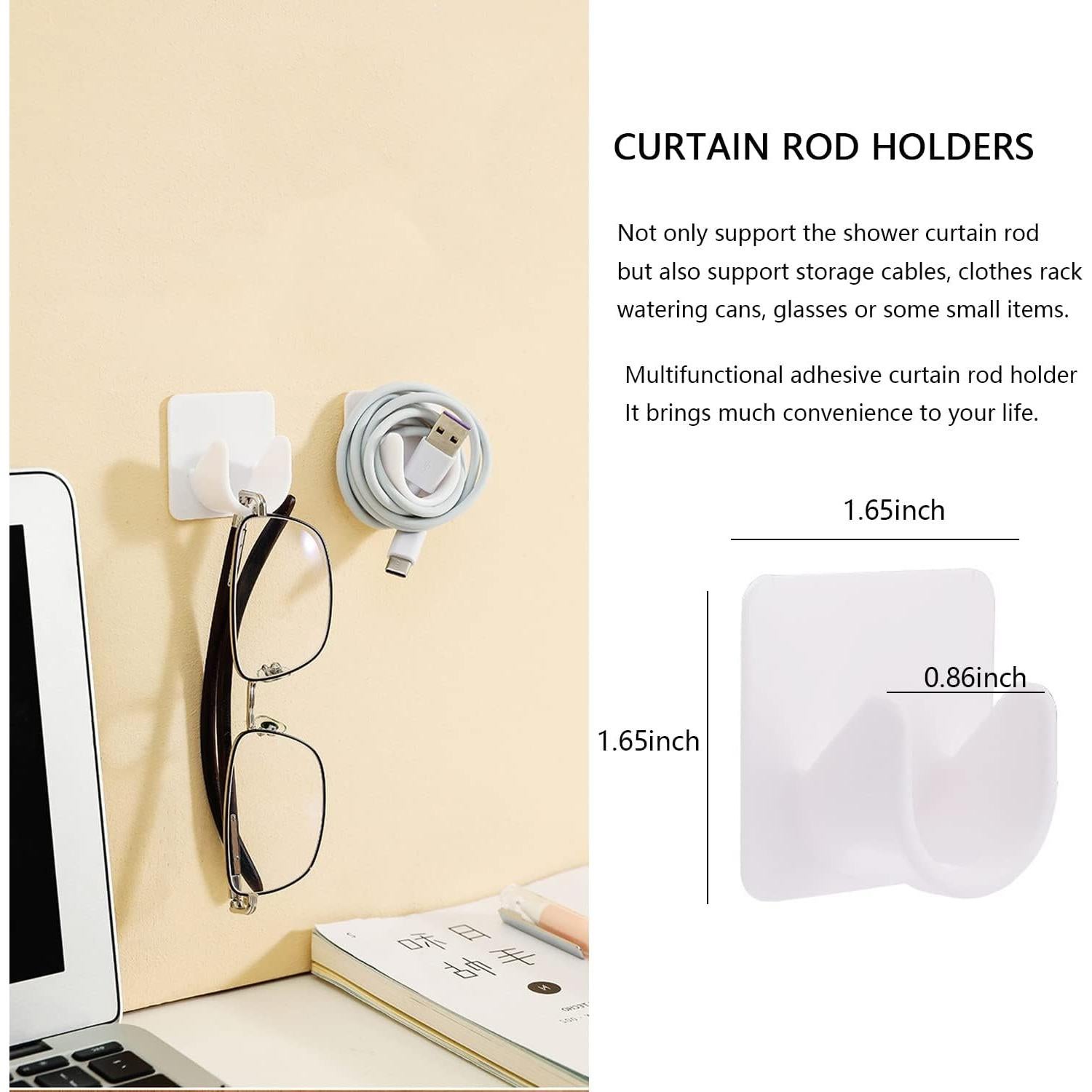 Soporte Adhesivo para Varilla de Cortina de Ducha Resdenio - 2 Piezas