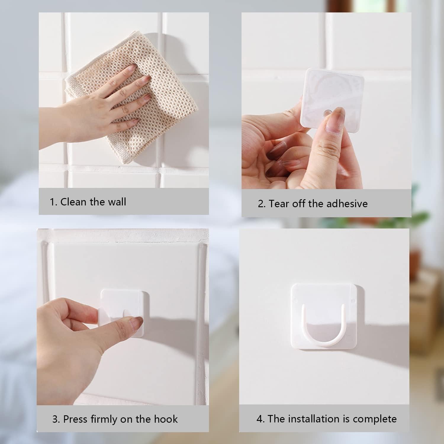 Soporte Adhesivo para Varilla de Cortina de Ducha Resdenio - 2 Piezas