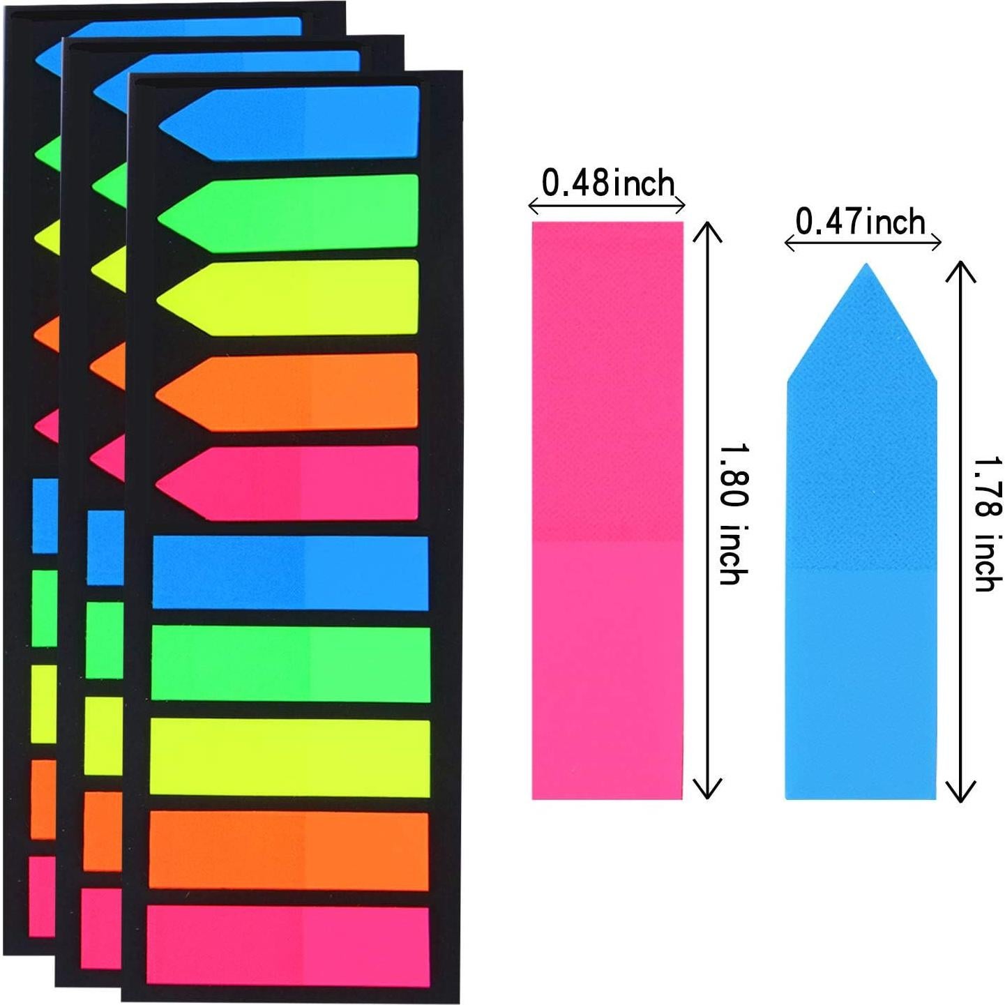 Pestañas Adhesivas JANYUN 1600 Piezas 4.57x1.22cm Color Variado