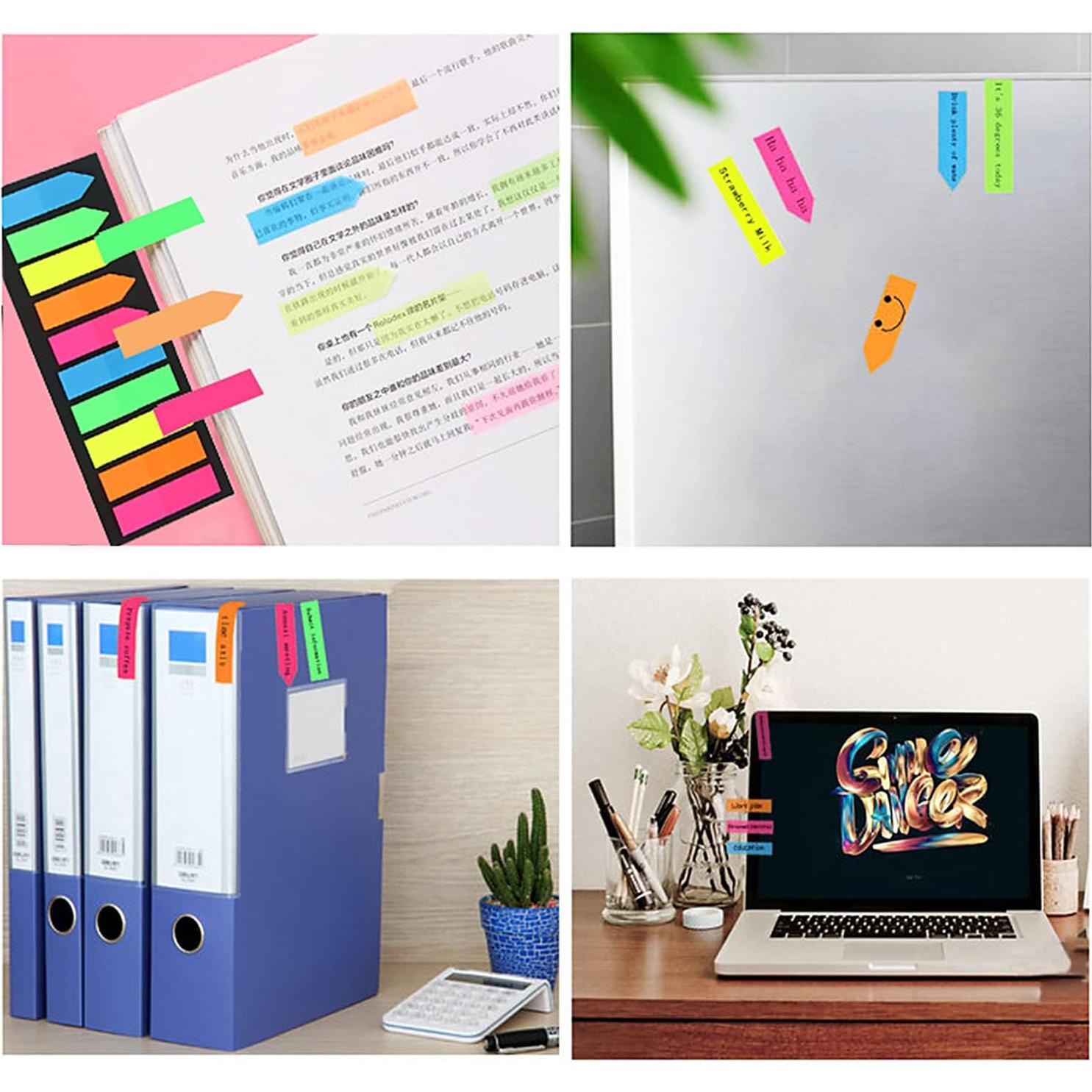 Pestañas Adhesivas JANYUN 1600 Piezas 4.57x1.22cm Color Variado