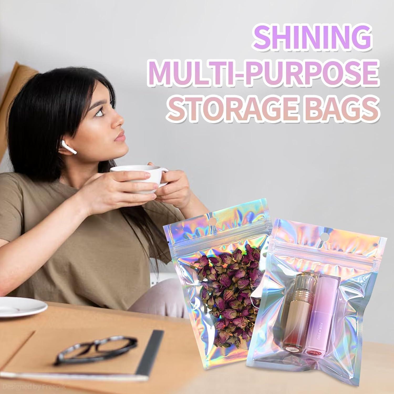 Bolsas Mylar Holográficas 4x6" 120 Pcs NexLevVac Reutilizables