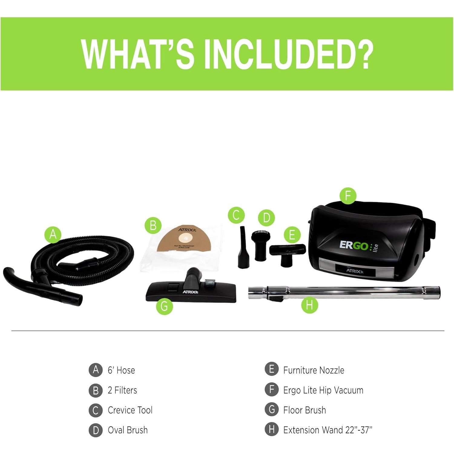 Aspiradora de Cadera Atrix VACHV1 Ergonómica 1200W con Filtro HEPA