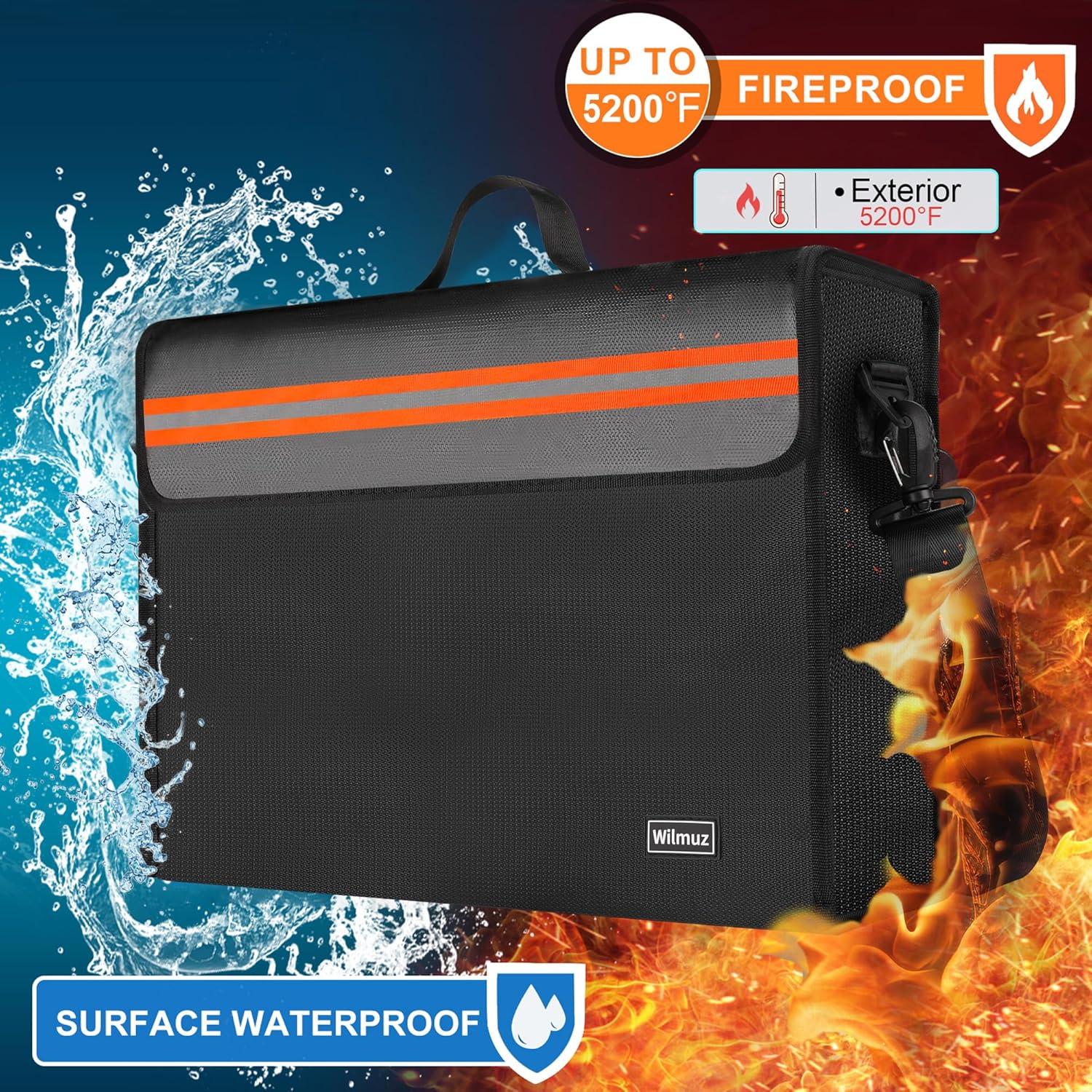 Caja de Documentos a Prueba de Fuego Wilmuz 37.8x29.9cm Negra