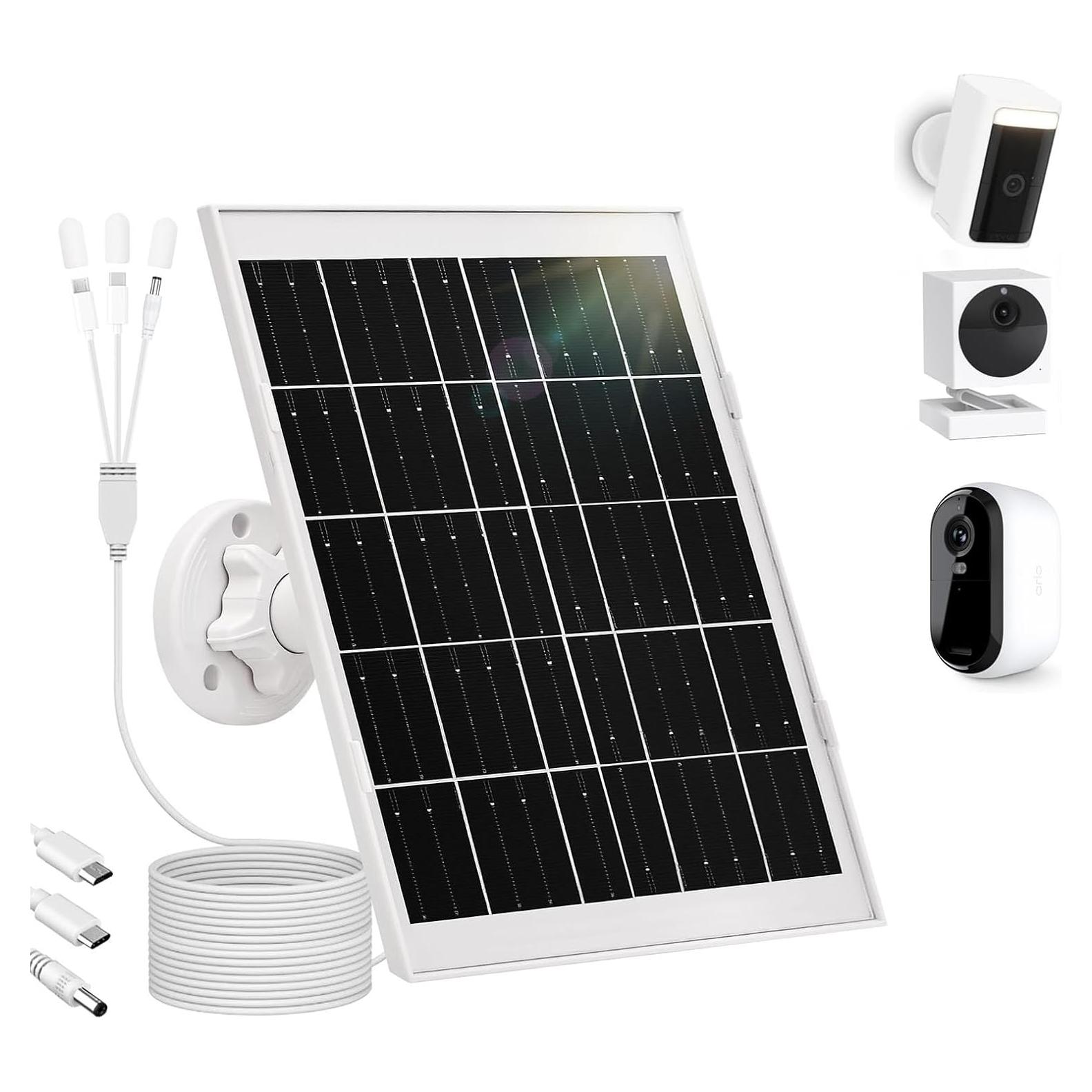 Panel Solar 8W BECOMFY para Cámaras Wyze y Arlo, IP65