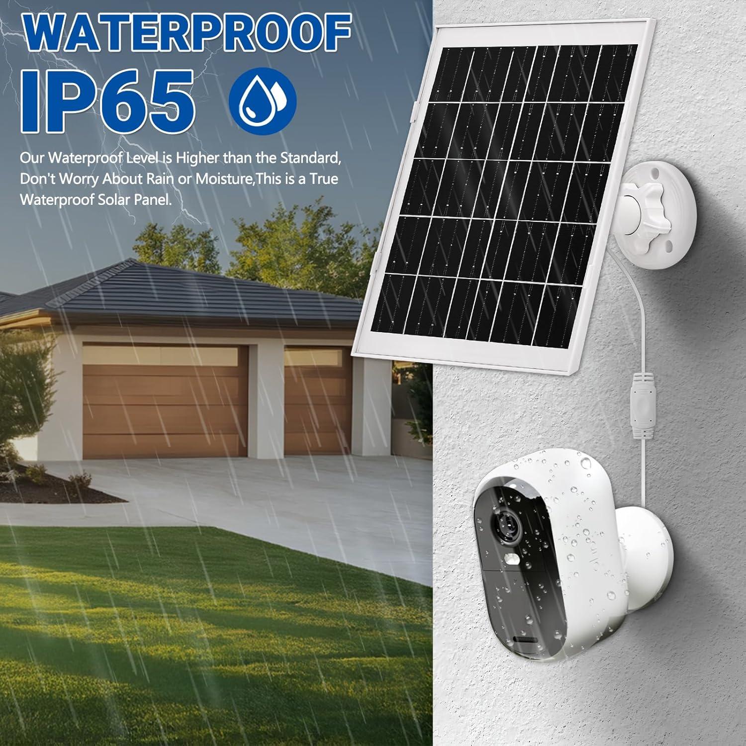 Panel Solar 8W BECOMFY para Cámaras Wyze y Arlo, IP65