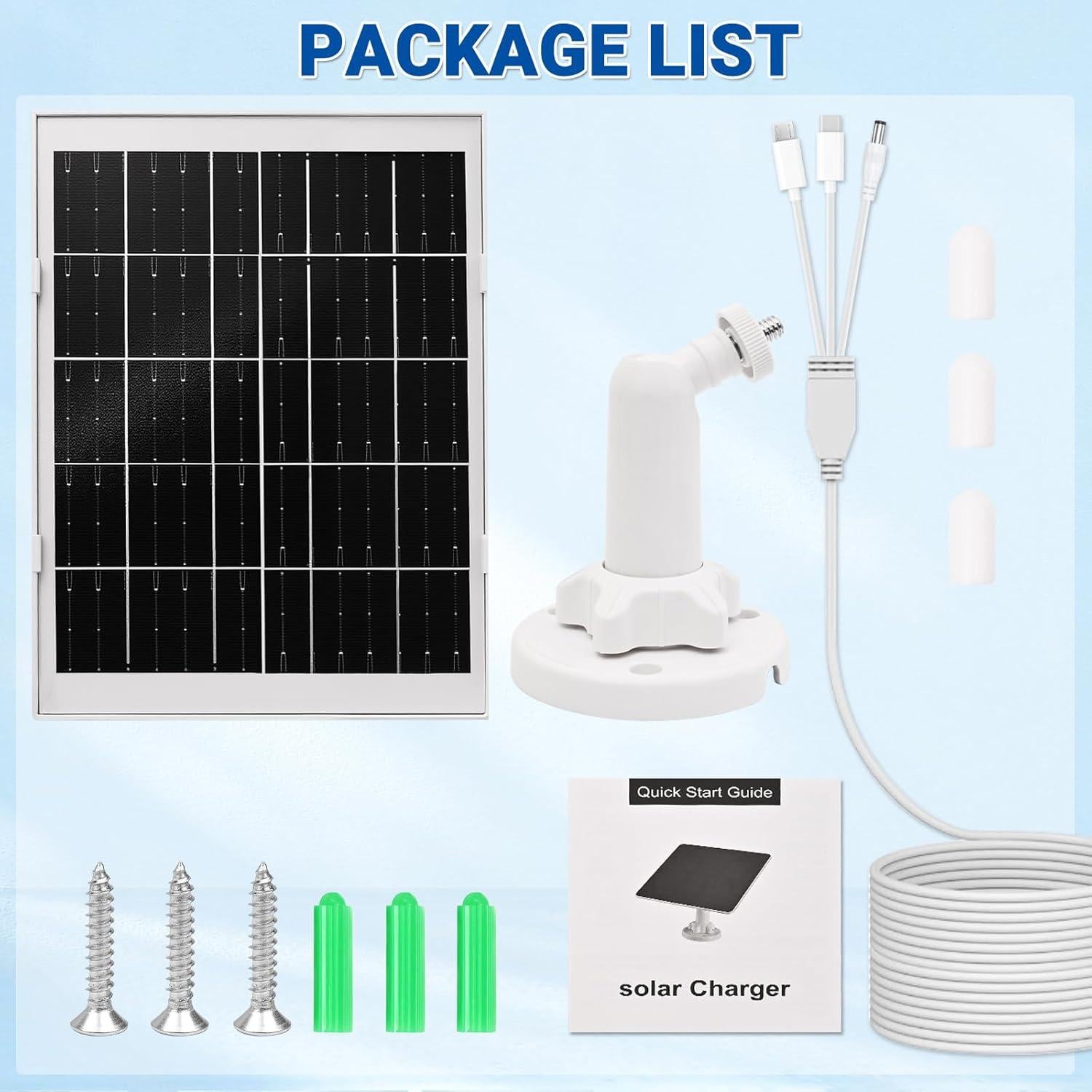 Panel Solar 8W BECOMFY para Cámaras Wyze y Arlo, IP65