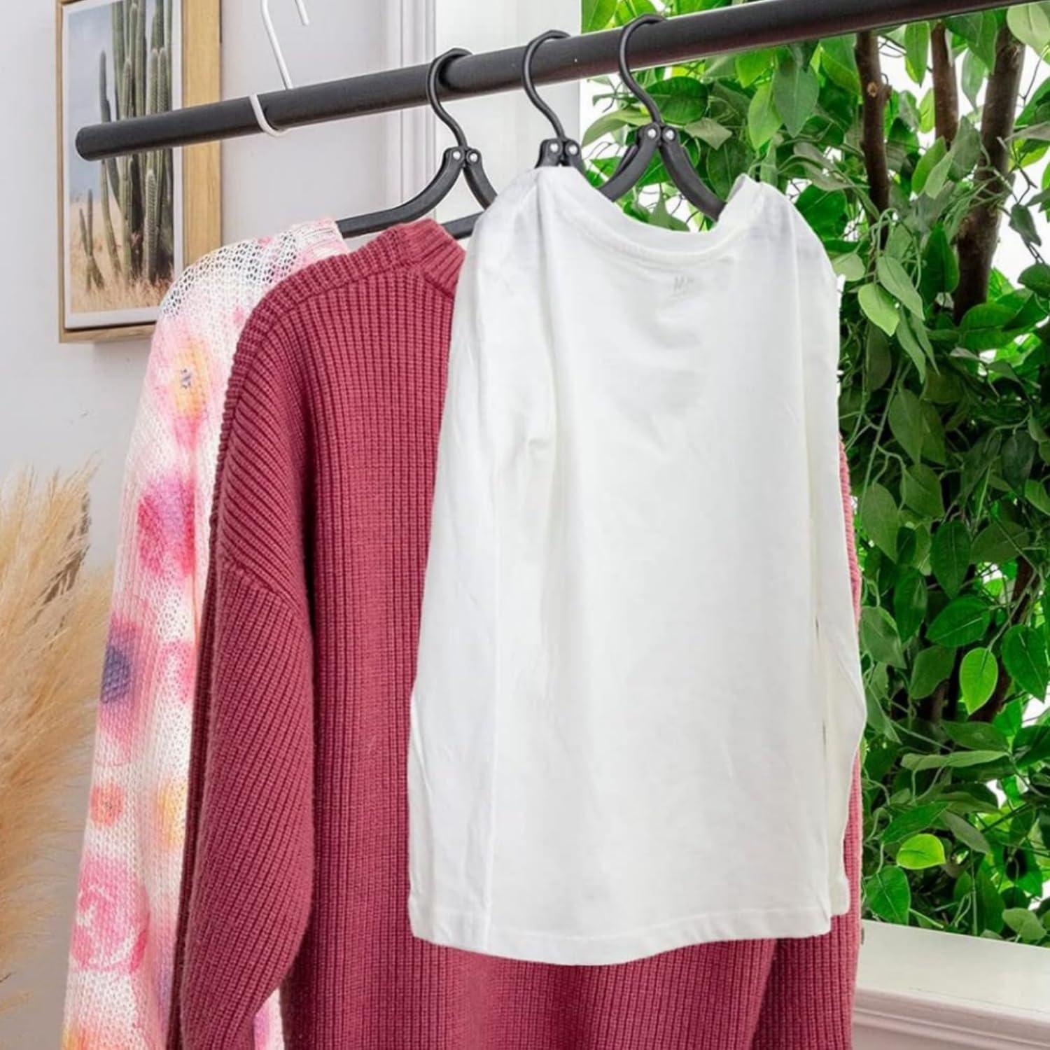 20 Perchas de Viaje Plegables FlyNautics Negras para Ropa