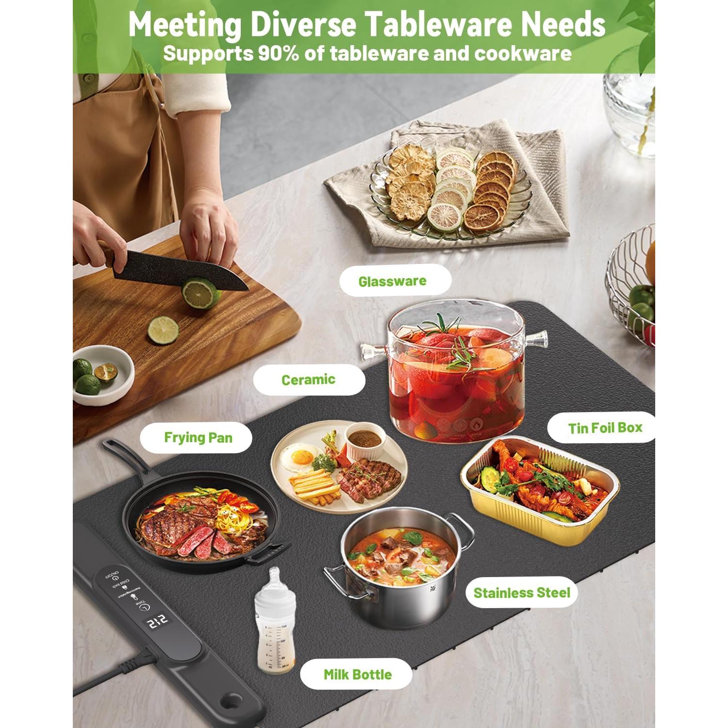 Alfombrilla Calentadora de Comida YTLAD 65x39.5cm 300W Negra