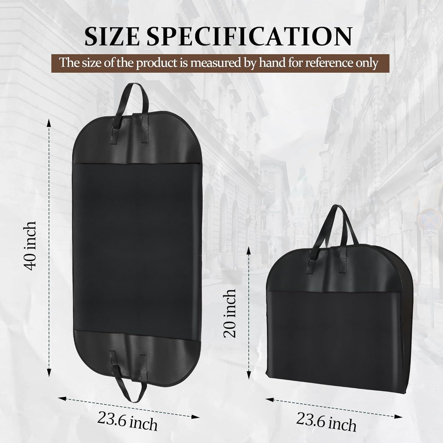 Bolsas para Prendas 2 Paquete - Cuero PU 101.6cm Negro
