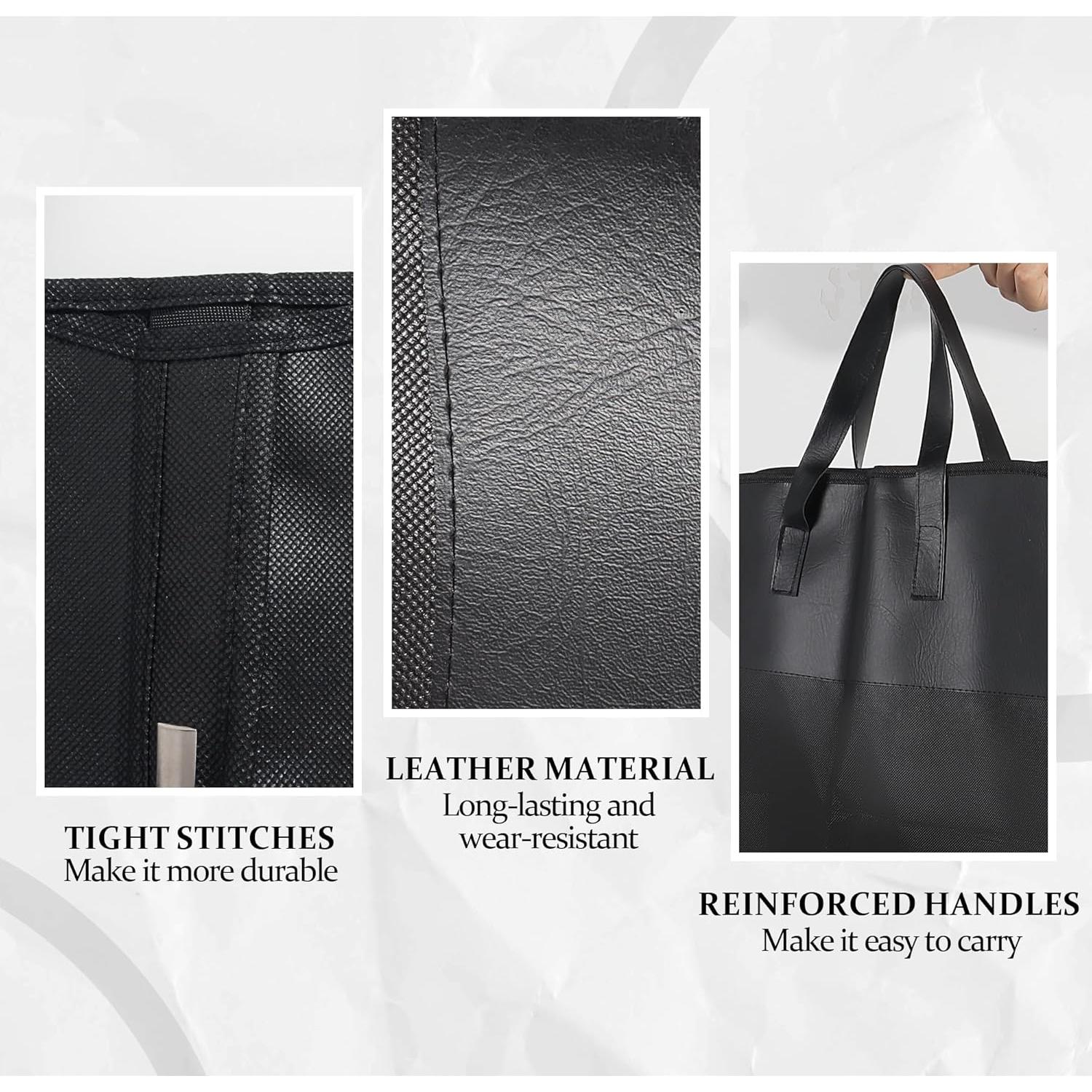 Bolsas para Prendas 2 Paquete - Cuero PU 101.6cm Negro