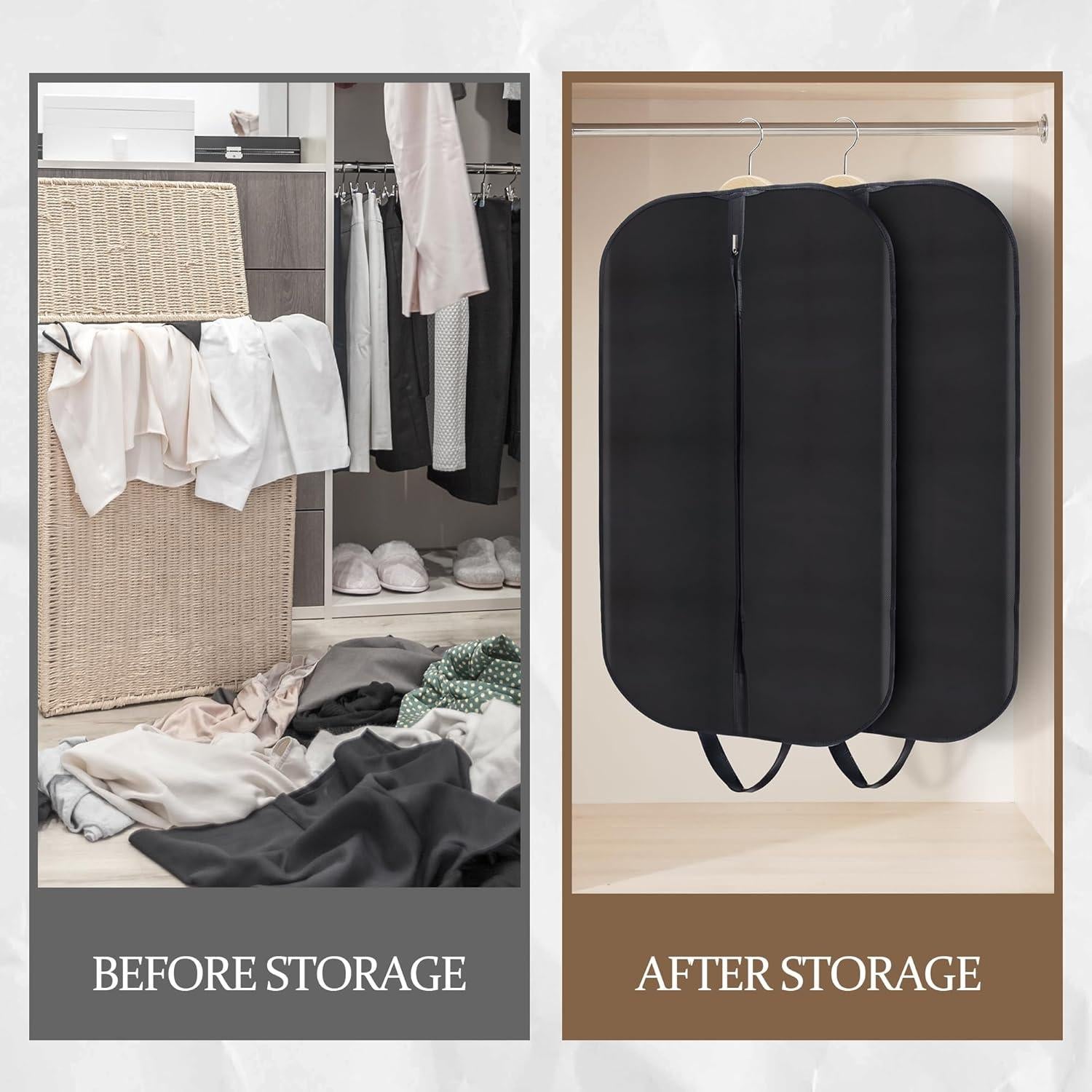 Bolsas para Prendas 2 Paquete - Cuero PU 101.6cm Negro