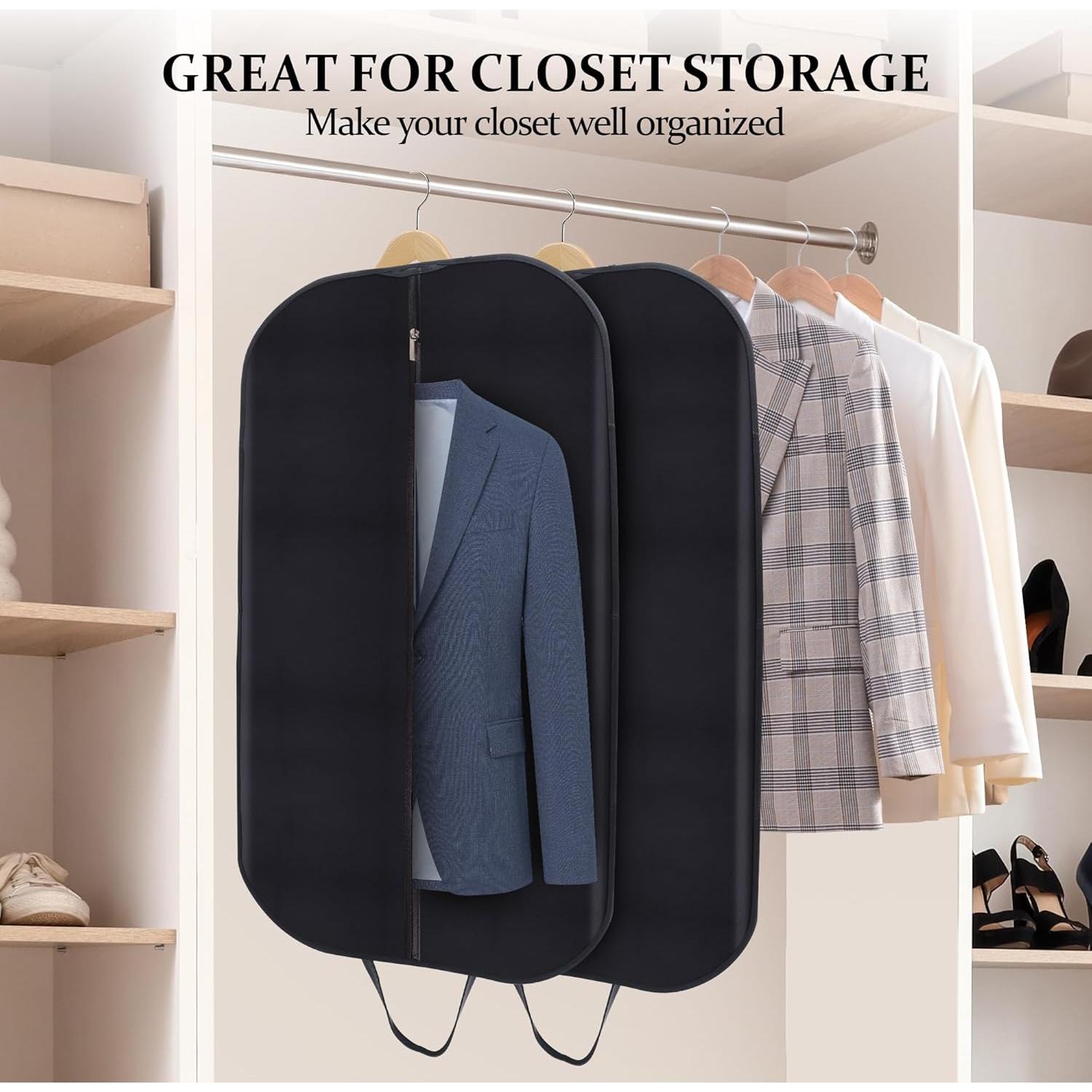 Bolsas para Prendas 2 Paquete - Cuero PU 101.6cm Negro