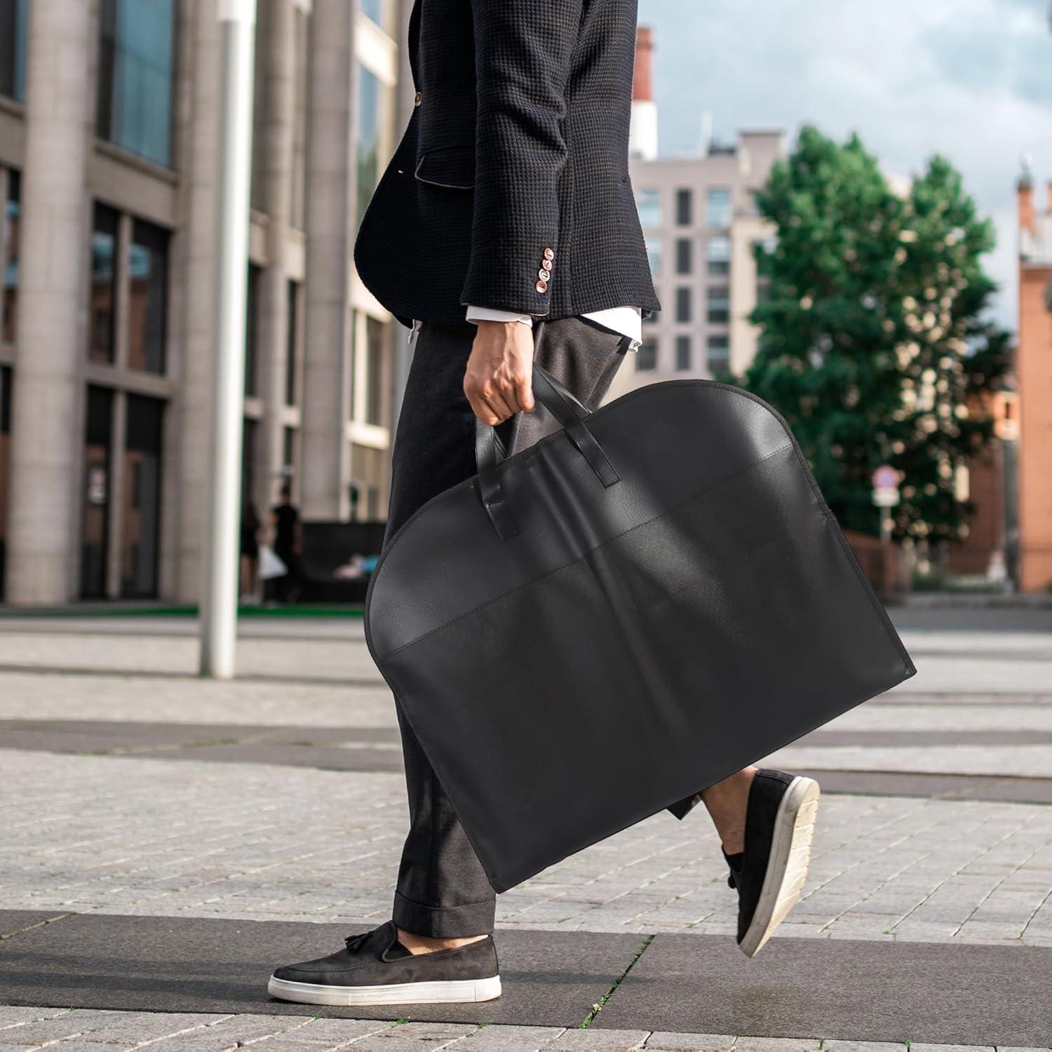 Bolsas para Prendas 2 Paquete - Cuero PU 101.6cm Negro