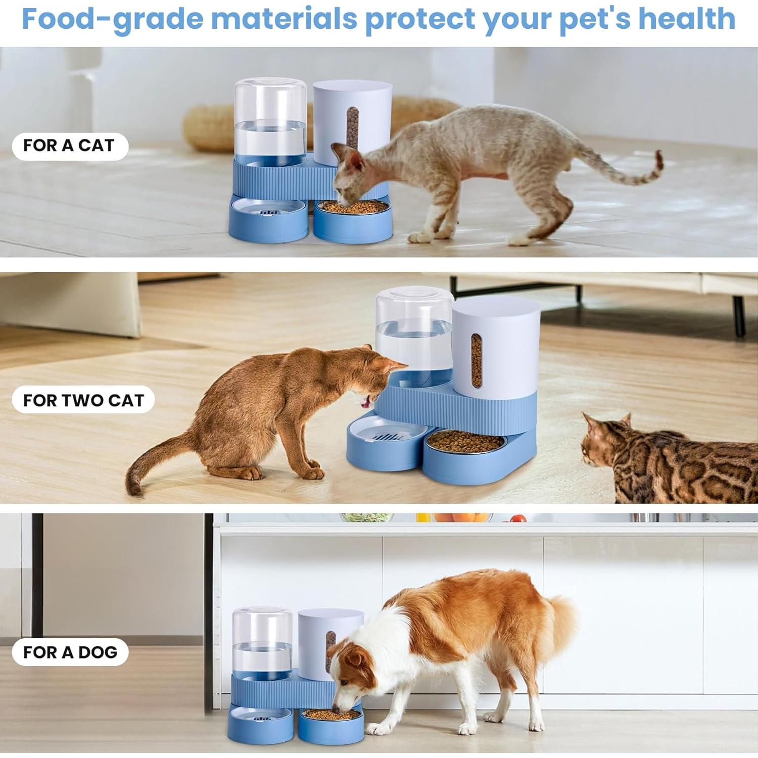 Dispensador Automático de Agua y Comida Kacoomi 2.49L Azul