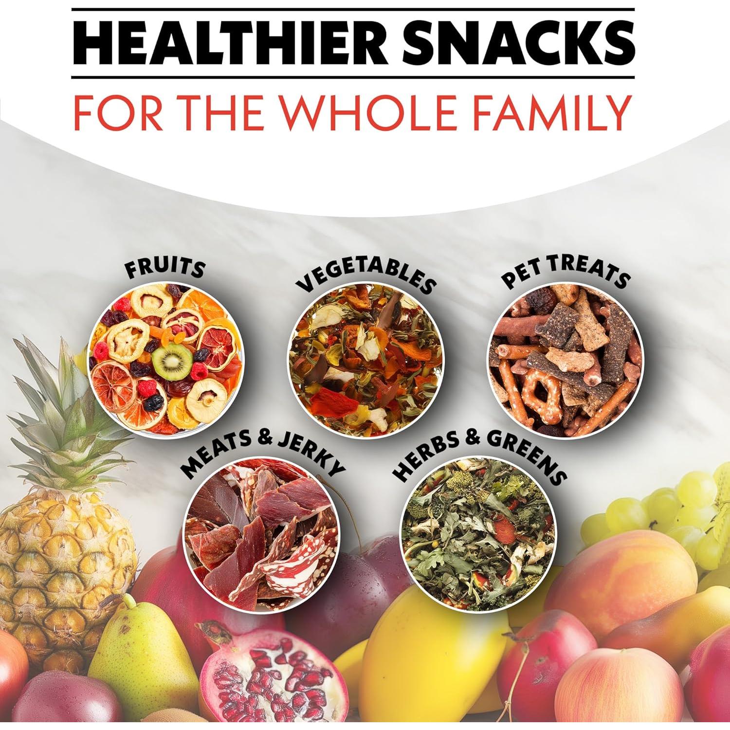 Deshidratador de Alimentos Gourmia GFD1620 - 8 Bandejas Acero Inoxidable