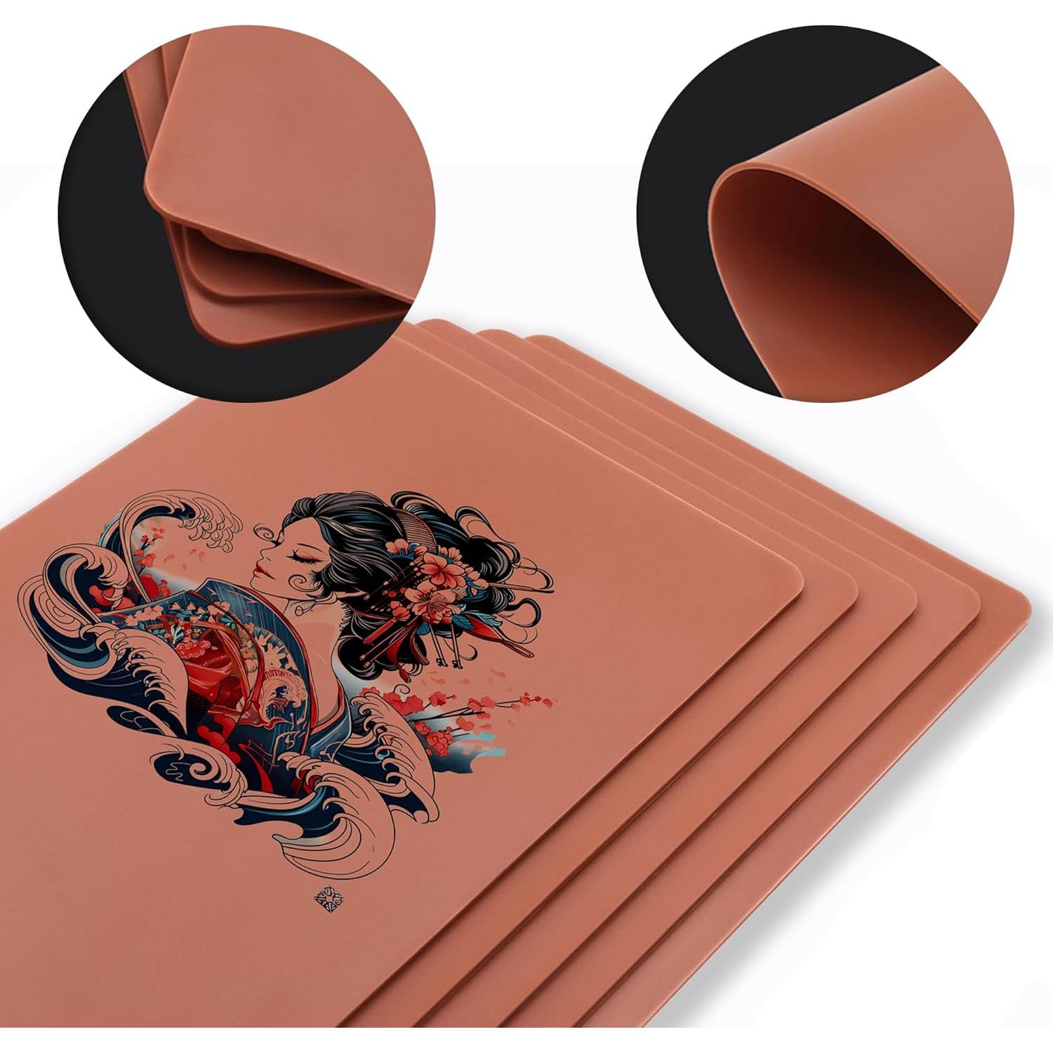 Piel de Práctica para Tatuajes 5 Piezas 20x30 cm Silicona