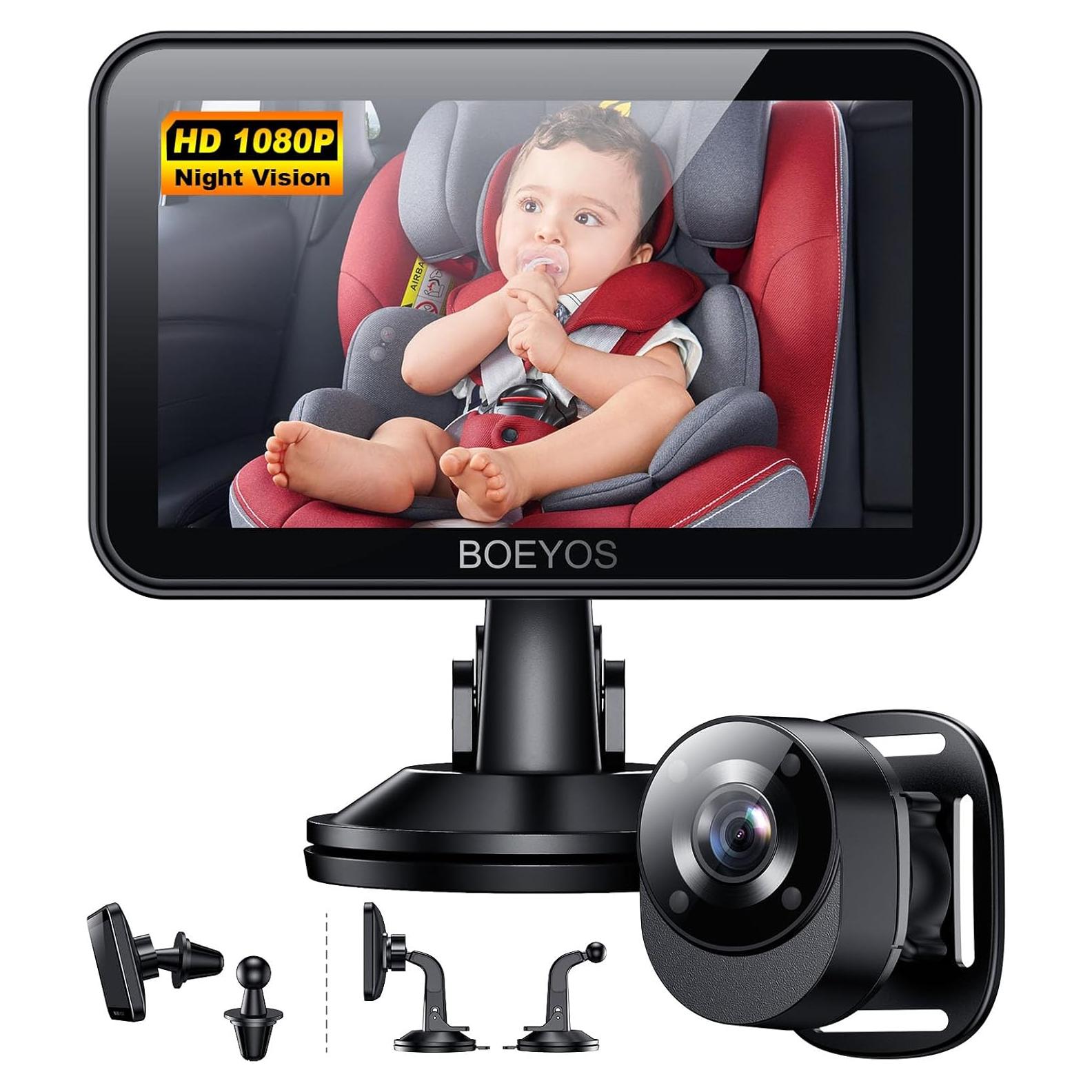 Espejo de Coche para Bebé BOEYOS BM500 - Pantalla 4.3" HD
