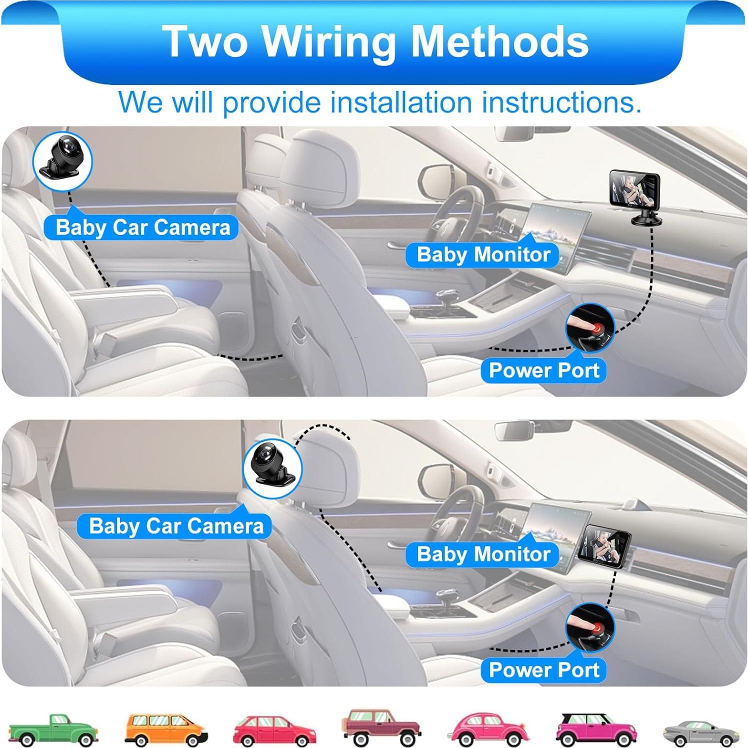 Espejo de Coche para Bebé BOEYOS BM500 - Pantalla 4.3" HD