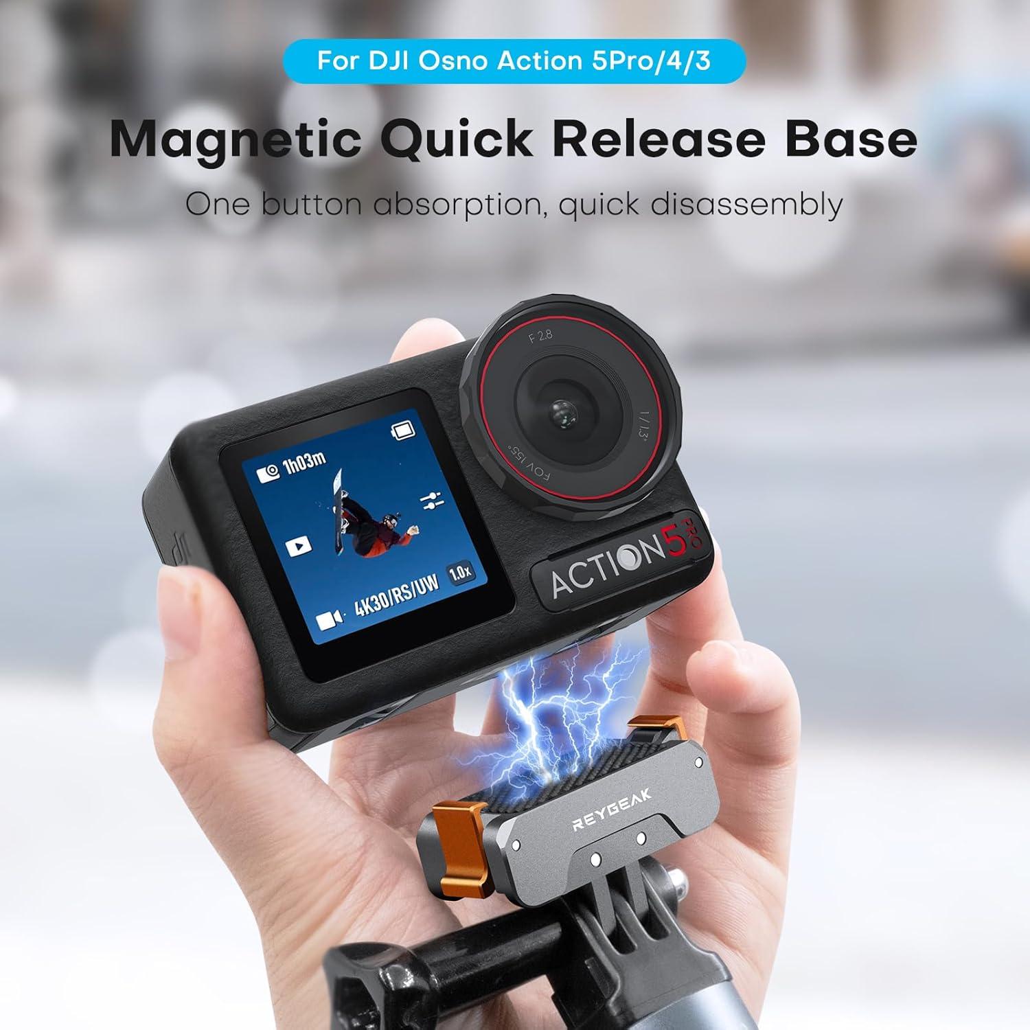 Soporte de Liberación Rápida Aluminio REYGEAK para DJI OSMO Action 5/4/3