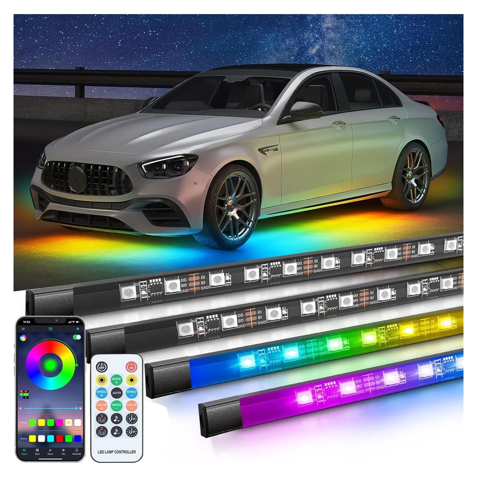 Luces LED de Subsuelo Sxlofty 4 Pcs RGB Control APP DC12V