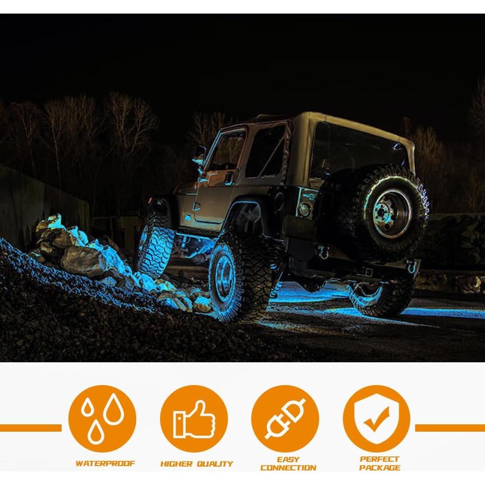 Tira de Luz LED HEVLE 30cm Azul Hielo 6PCS a Prueba de Agua