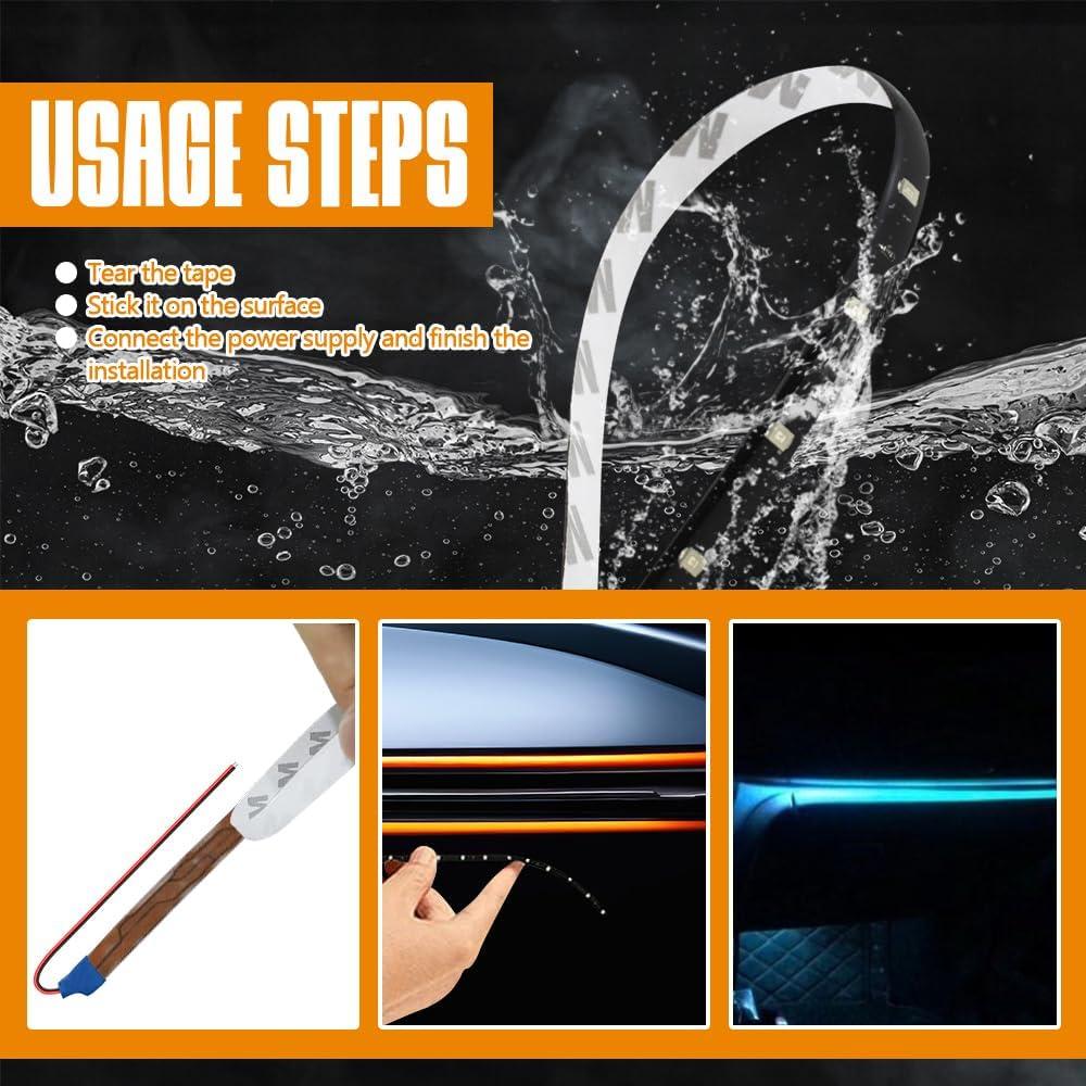 Tira de Luz LED HEVLE 30cm Azul Hielo 6PCS a Prueba de Agua