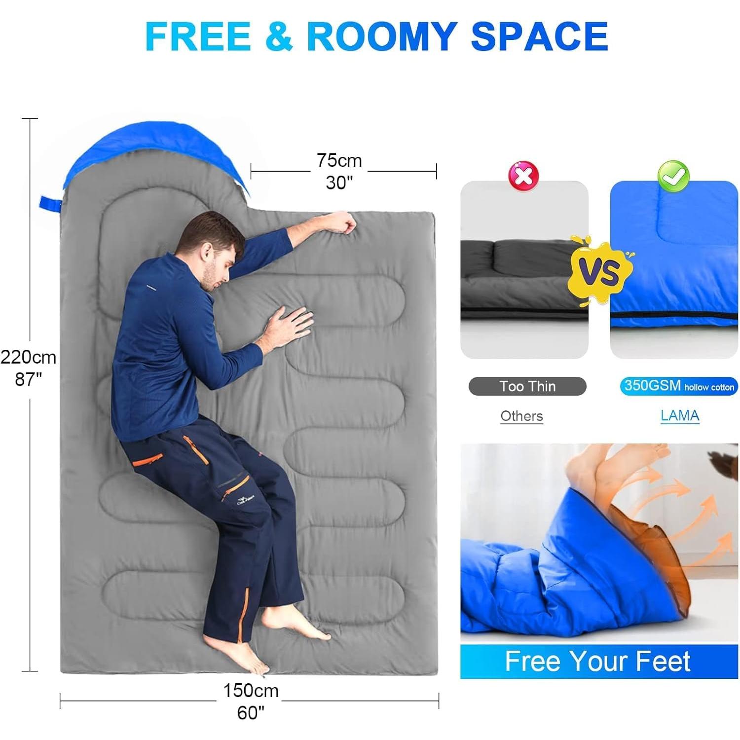 Saco de dormir PEAKTREND 3 estaciones impermeable 210x150cm