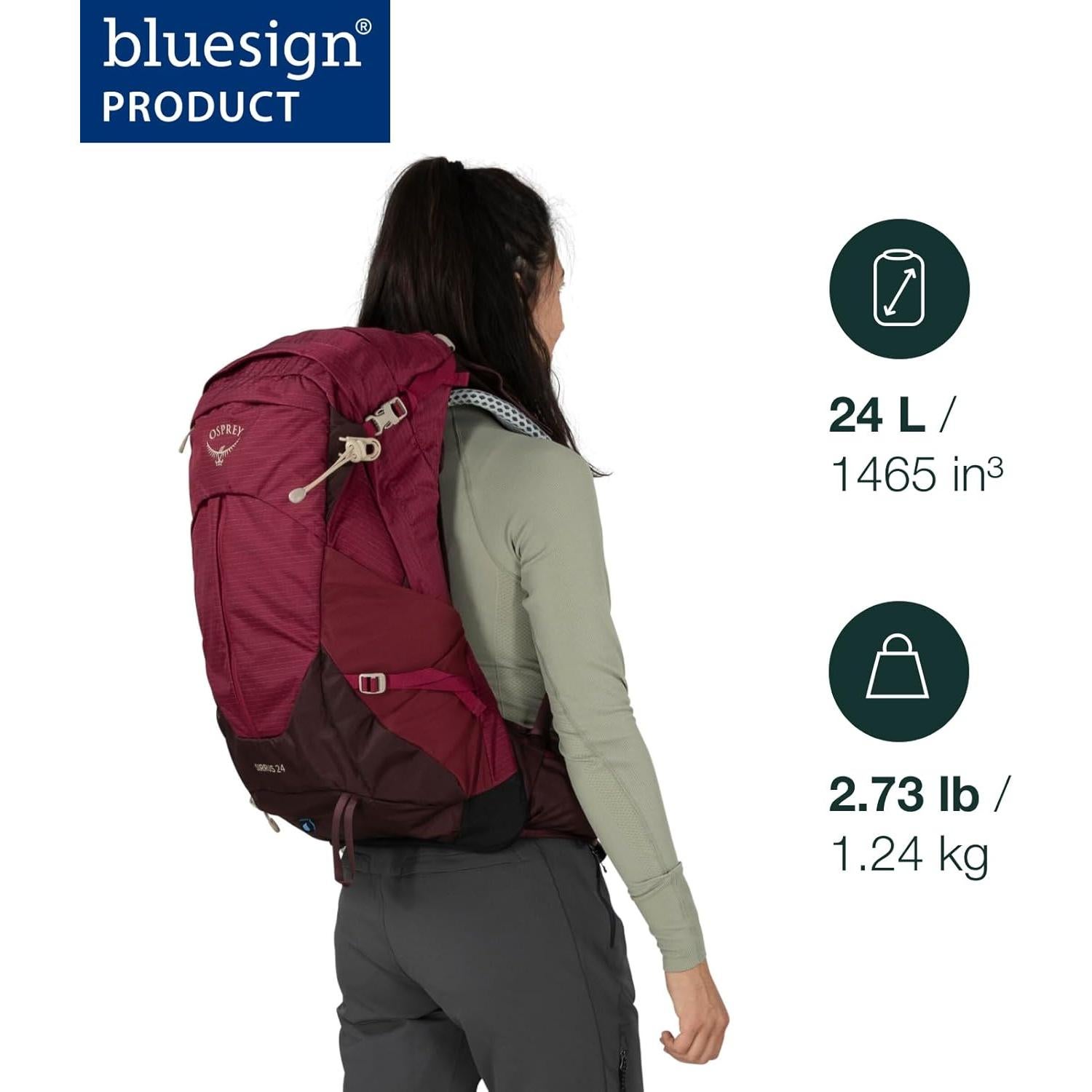 Mochila de senderismo Osprey Sirrus 24L para mujeres - Púrpura