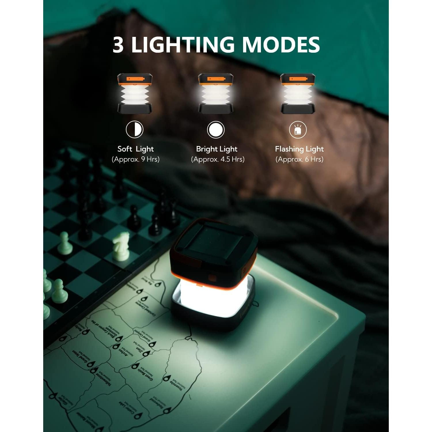 Luz Solar Camping Plegable LUMOPAL 1200mAh IP54 USB