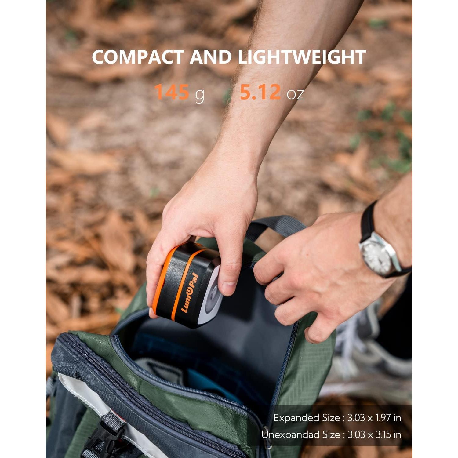 Luz Solar Camping Plegable LUMOPAL 1200mAh IP54 USB