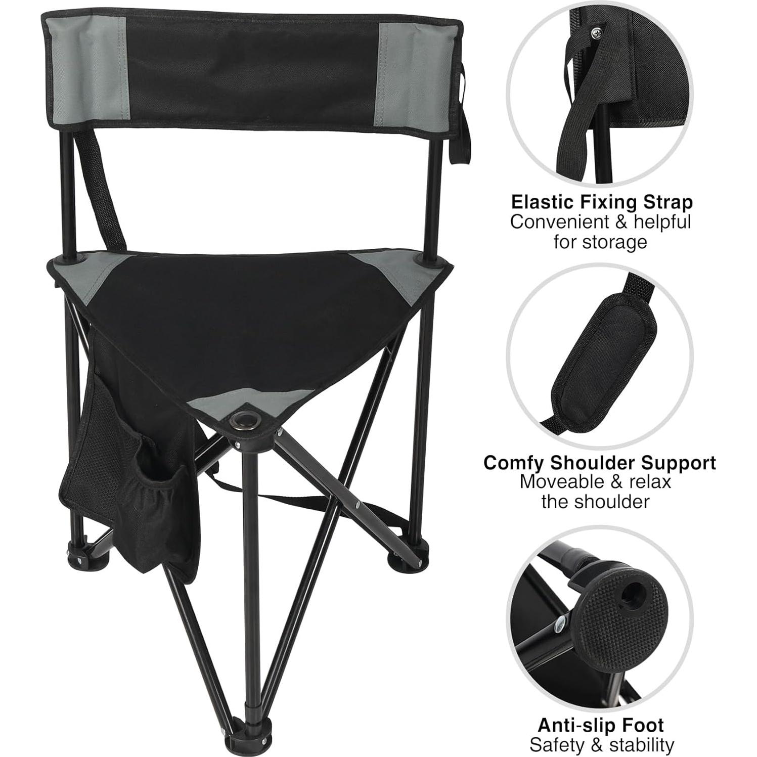 Sillas de Camping Plegables REDCAMP con Trípode 2 Unidades