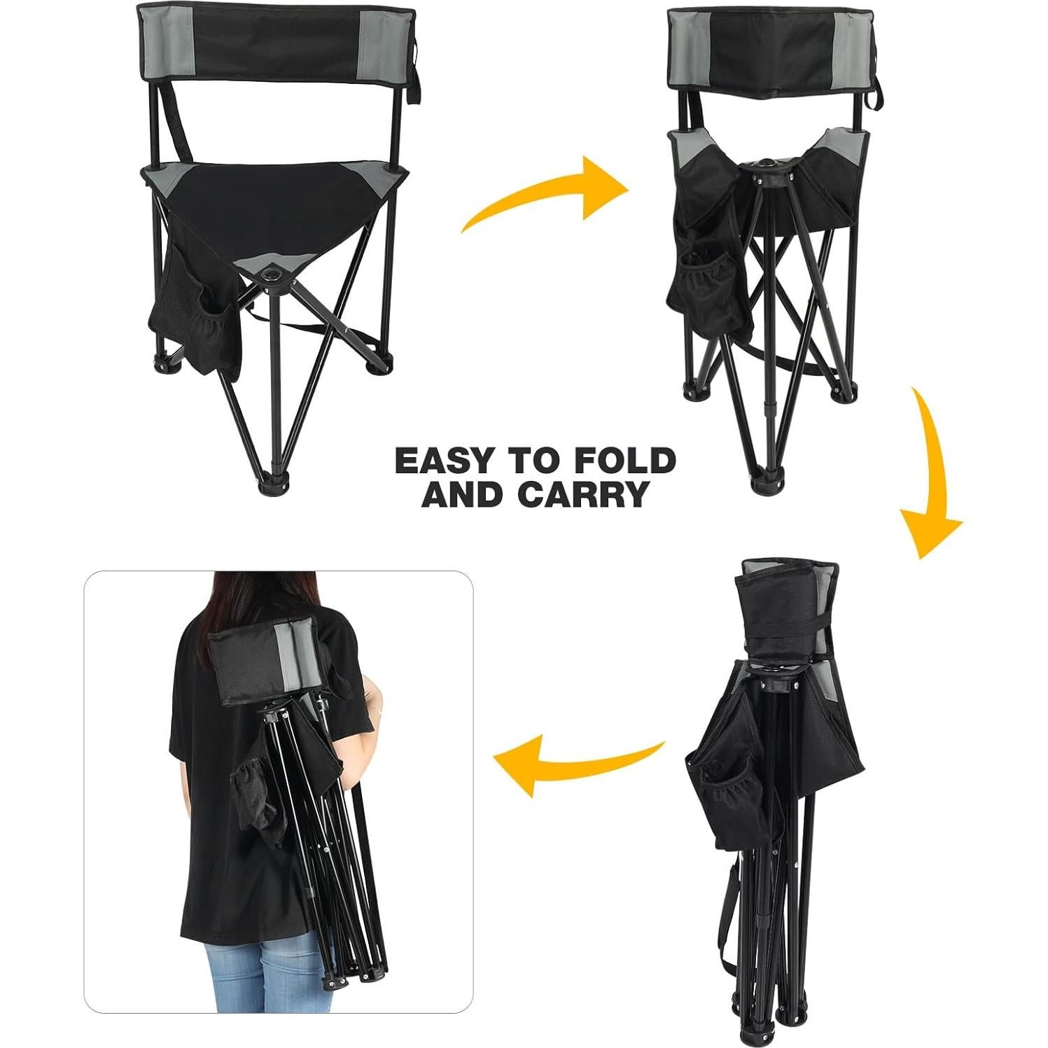 Sillas de Camping Plegables REDCAMP con Trípode 2 Unidades