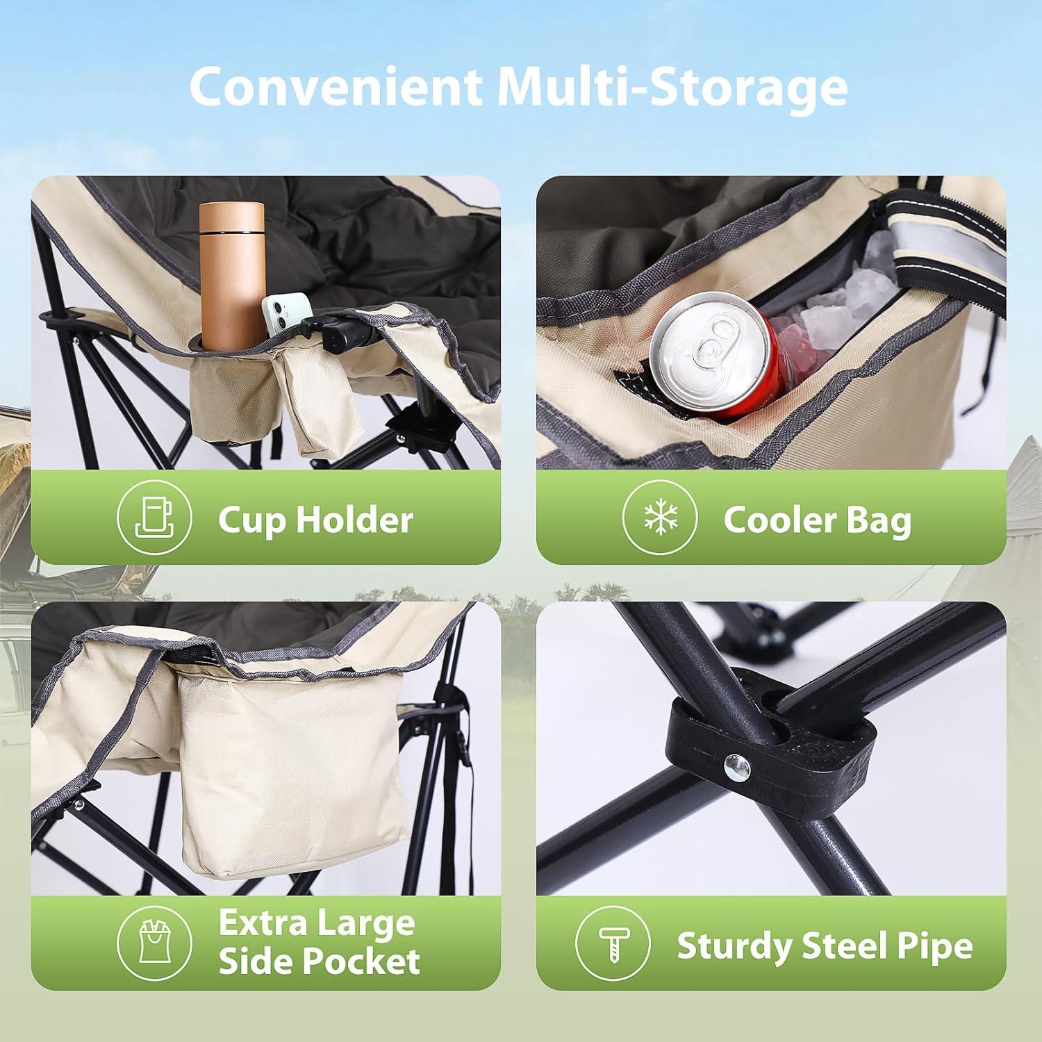 Silla de Camping Plegable Nice C XL con Almohadilla Gruesa