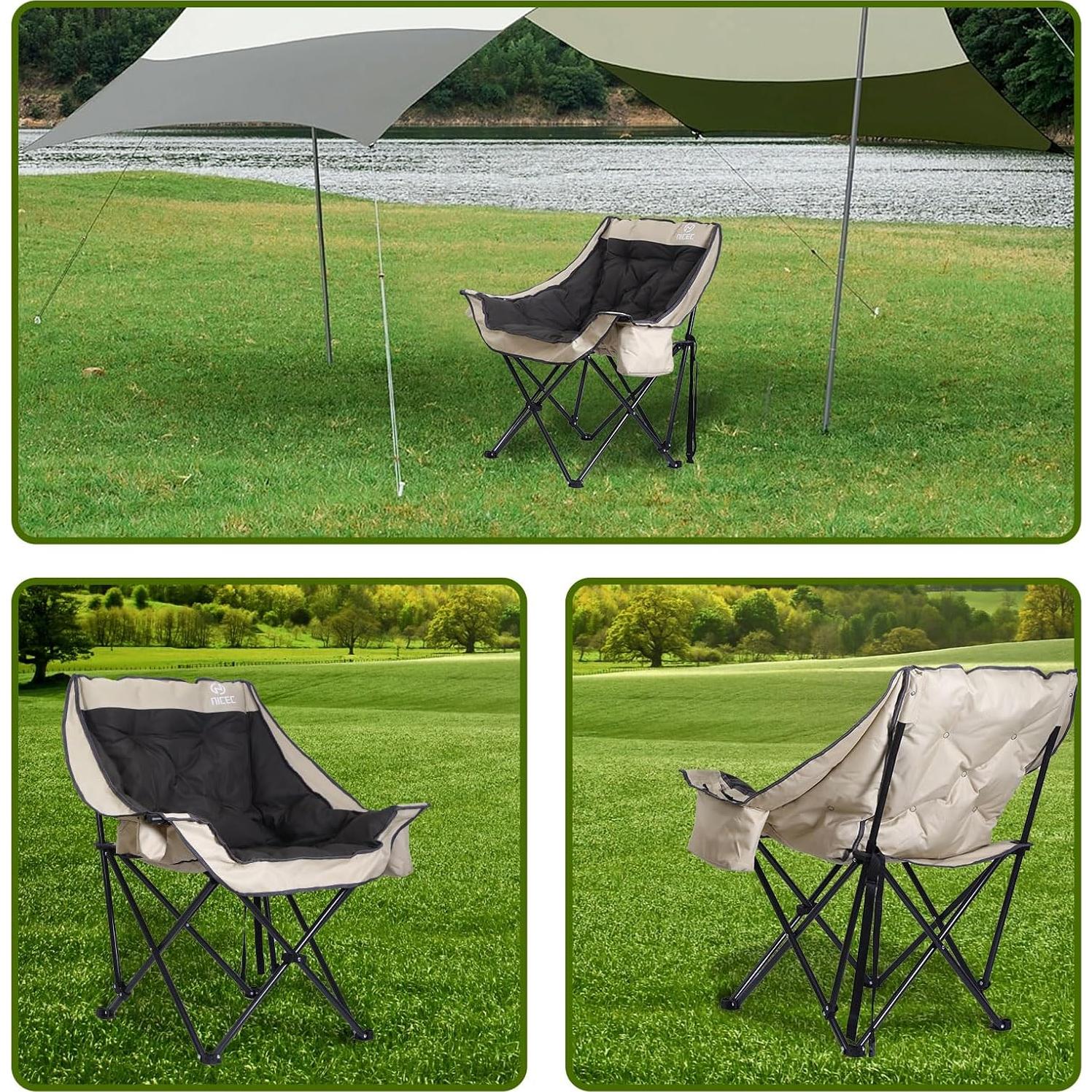Silla de Camping Plegable Nice C XL con Almohadilla Gruesa