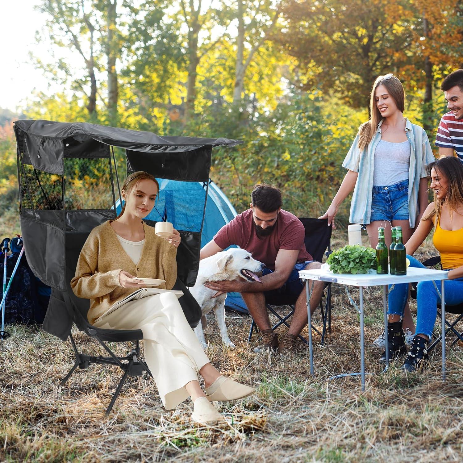 Silla de Camping Nice C con Dosel Desmontable, Ligera 1.97kg