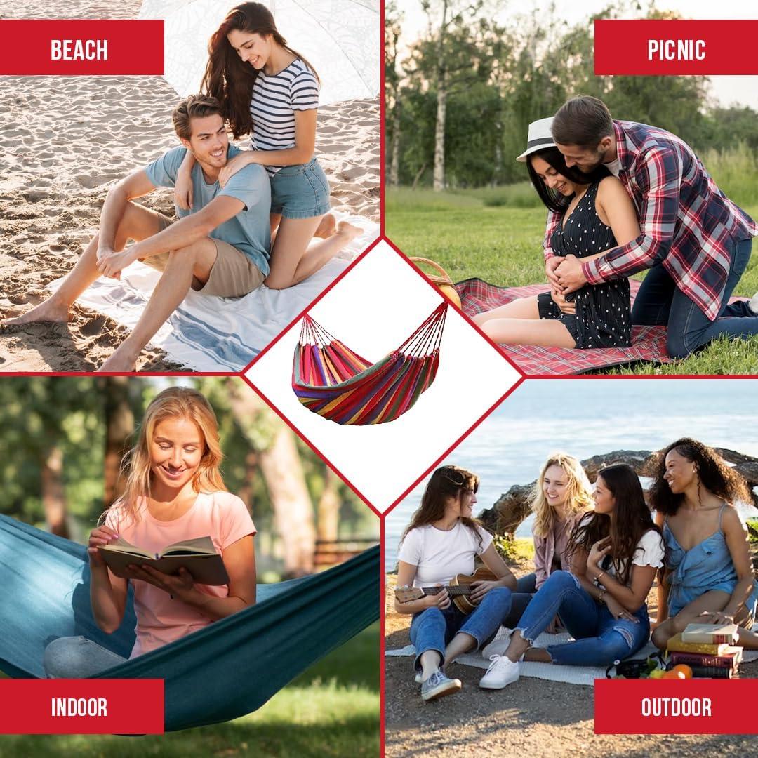 Hamaca de Camping Aran Co Ultra-Ligera 508x203cm Rojo