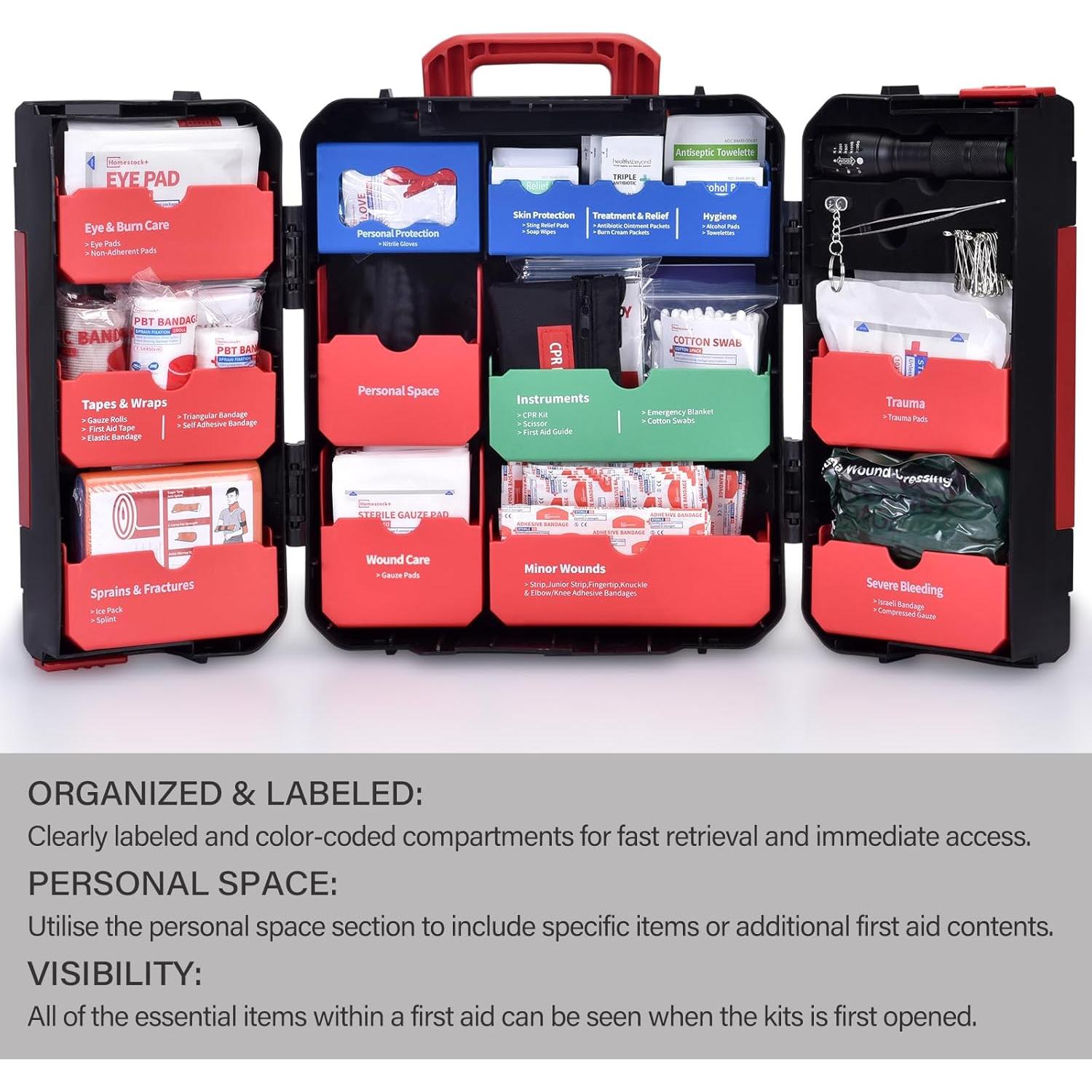 Kit de Primeros Auxilios Homestockplus 408 Pcs Estuche Duro