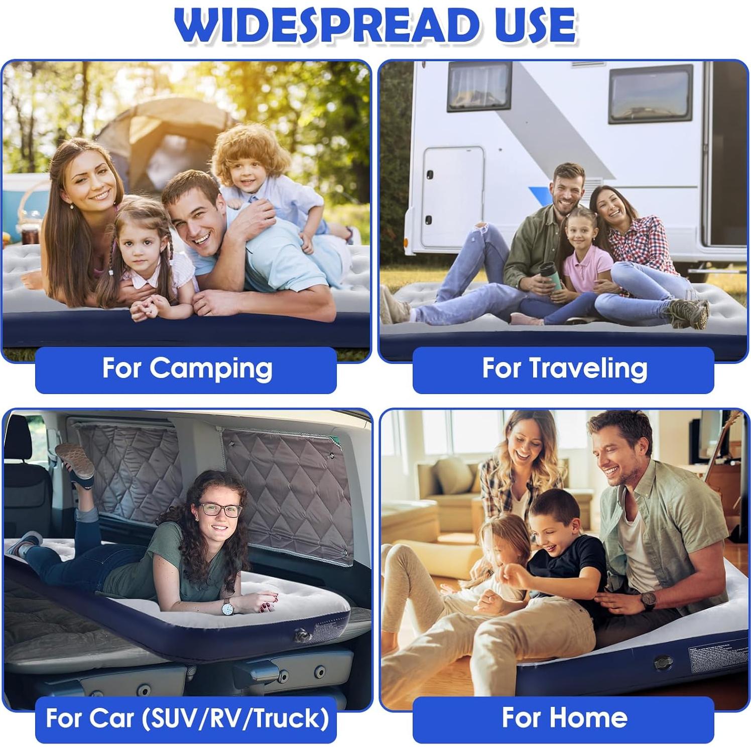 Colchón de Aire Inflable QDH Individual 189.9x80x20 cm Azul