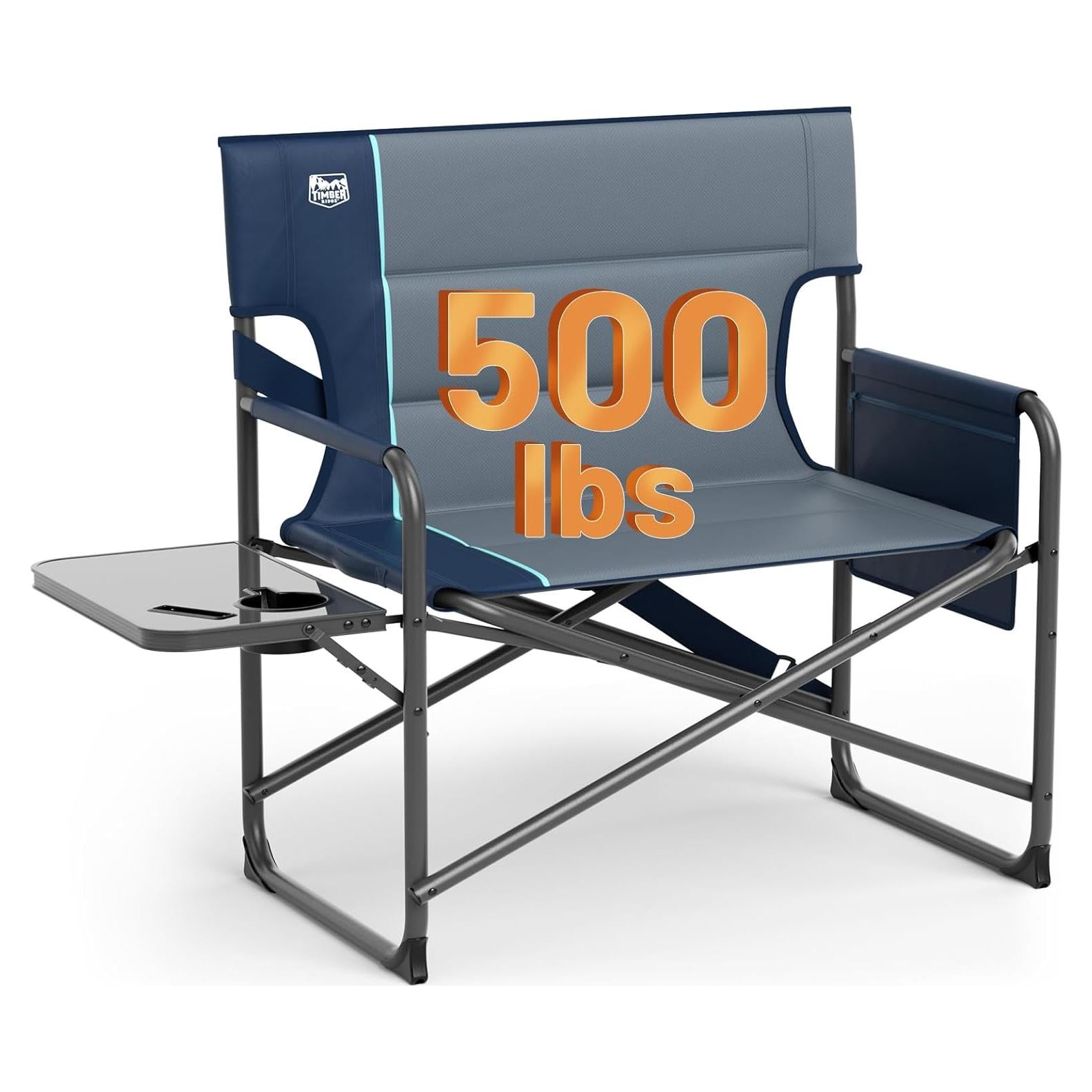Silla Plegable Timber Ridge XXL Azul - Alta Resistencia 227 kg