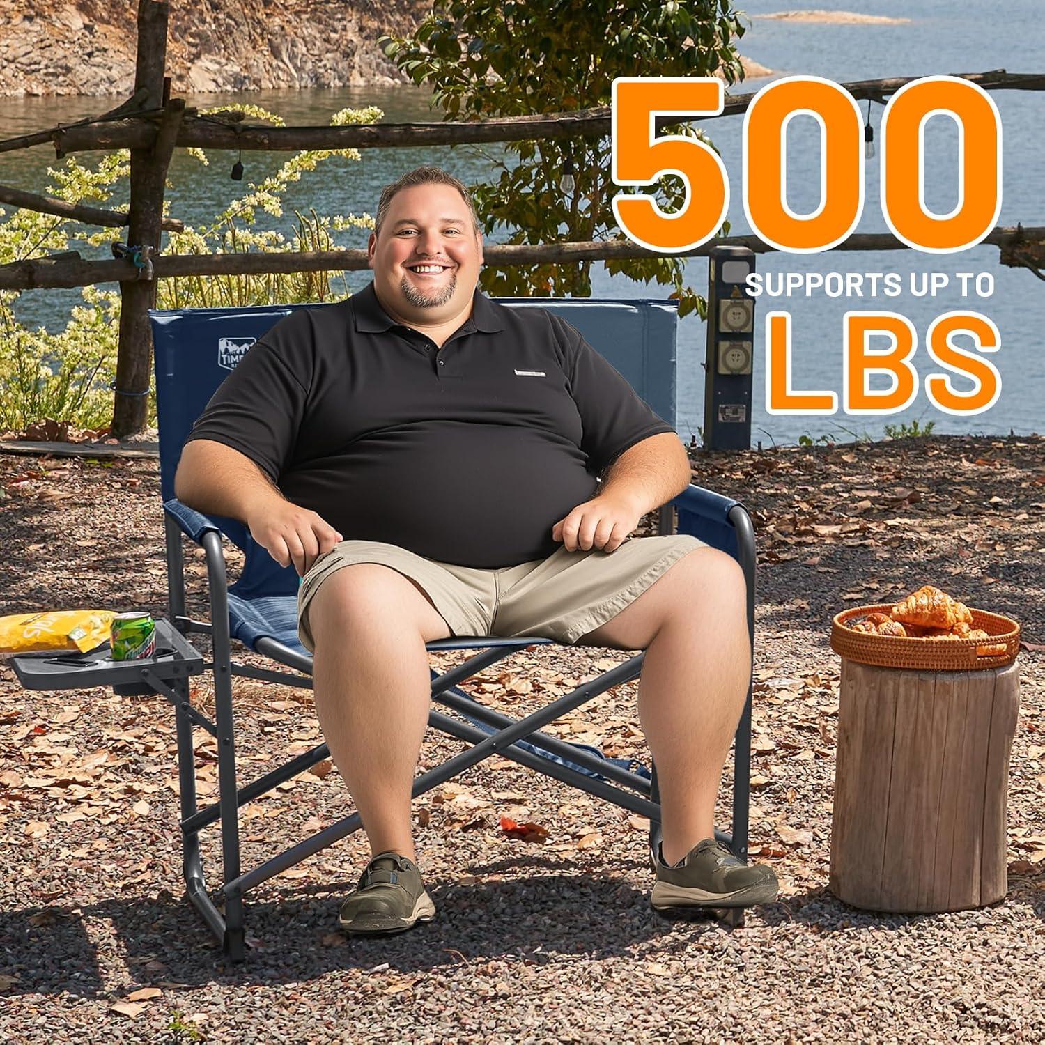 Silla Plegable Timber Ridge XXL Azul - Alta Resistencia 227 kg