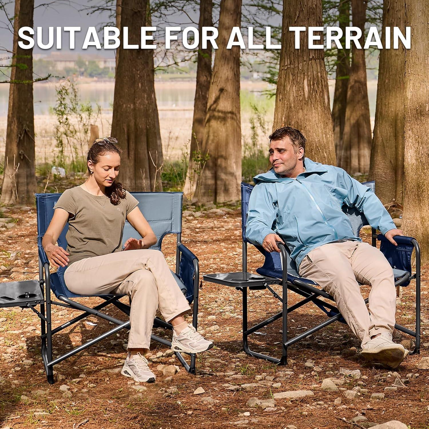 Silla Plegable Timber Ridge XXL Azul - Alta Resistencia 227 kg